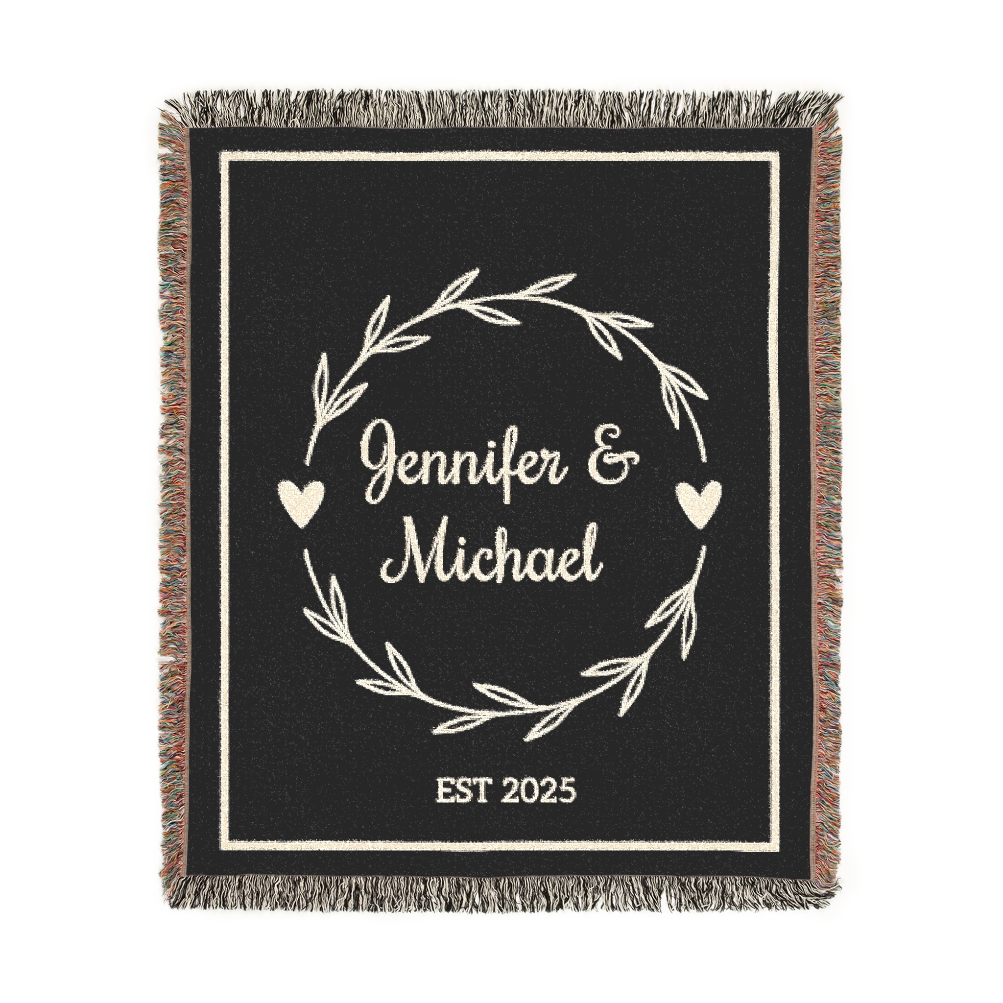 Custom Text Woven Blanket | Personalized Name, Monogram, Custom Date product thumbnail image Custom Text Woven Blanket | Personalized Name, Monogram, Custom Date product thumbnail image