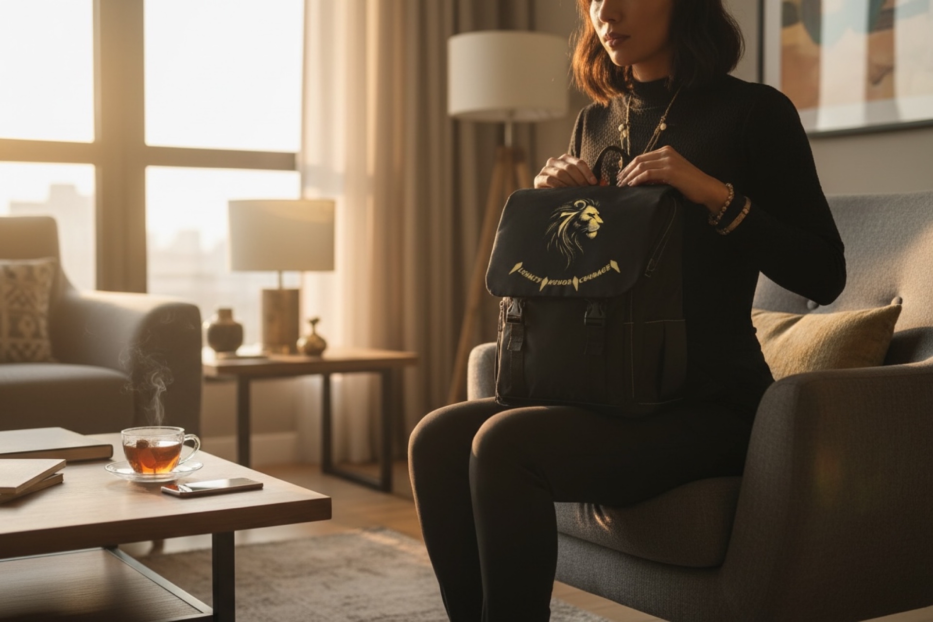 7 Lion Alpha " Gold and Black" Backpack product thumbnail image 7 Lion Alpha " Gold and Black" Backpack product thumbnail image