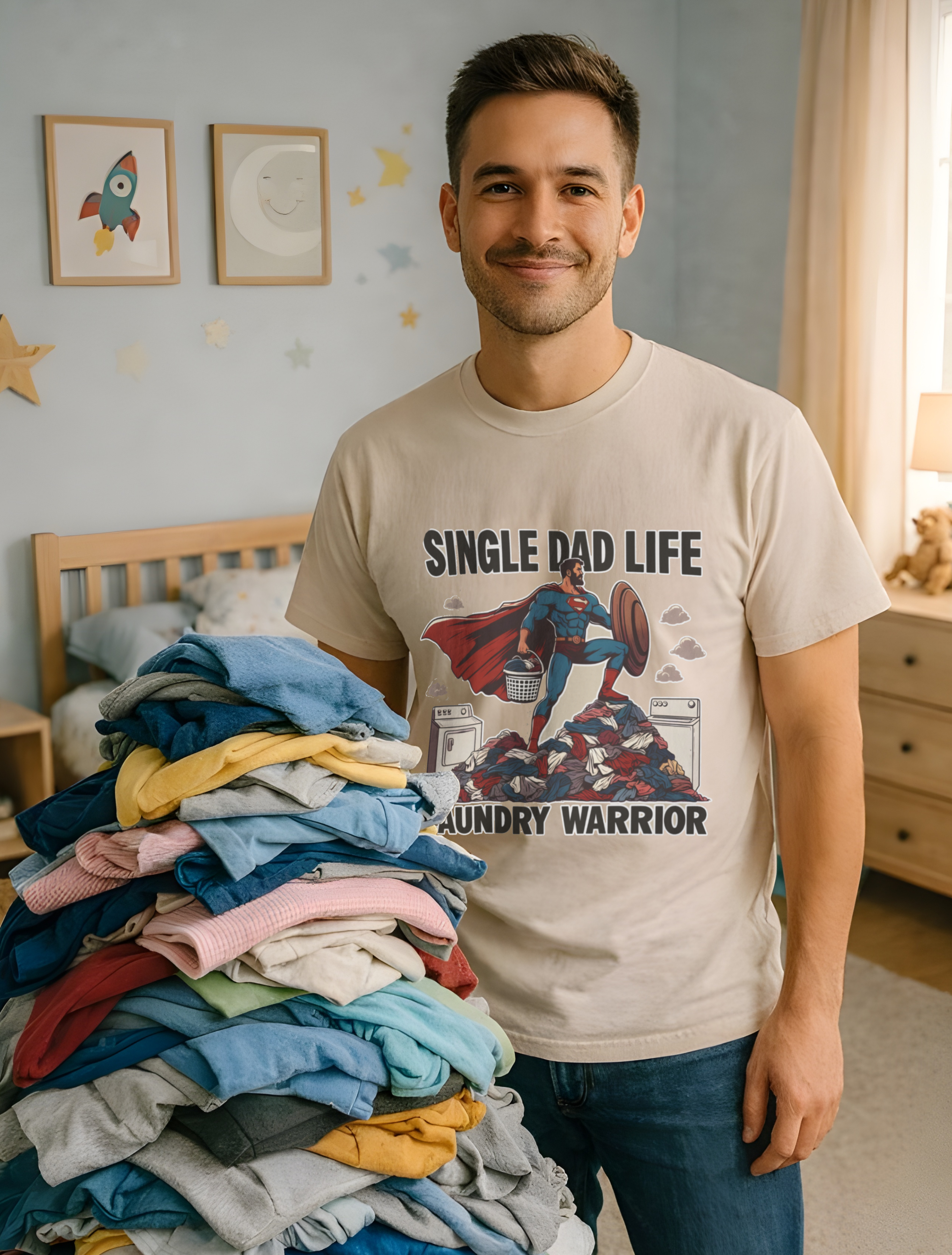 Single Dad Life Shirt – Laundry Warrior Tee for Fathers, Funny Dad Graphic T-Shirt, Single Father Gift, Superhero Dad Apparel product thumbnail image Single Dad Life Shirt – Laundry Warrior Tee for Fathers, Funny Dad Graphic T-Shirt, Single Father Gift, Superhero Dad Apparel product thumbnail image