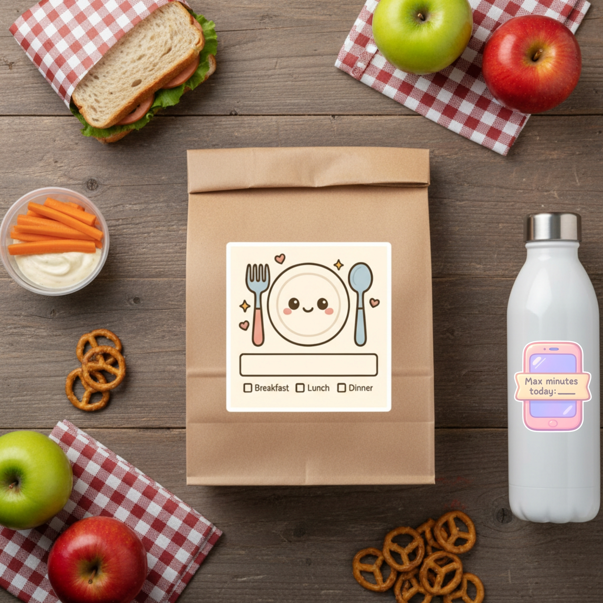 Meal Planner Sticker Kawaii Plate Breakfast Lunch Dinner Checklist Lunchbag Sticker product thumbnail image Meal Planner Sticker Kawaii Plate Breakfast Lunch Dinner Checklist Lunchbag Sticker product thumbnail image