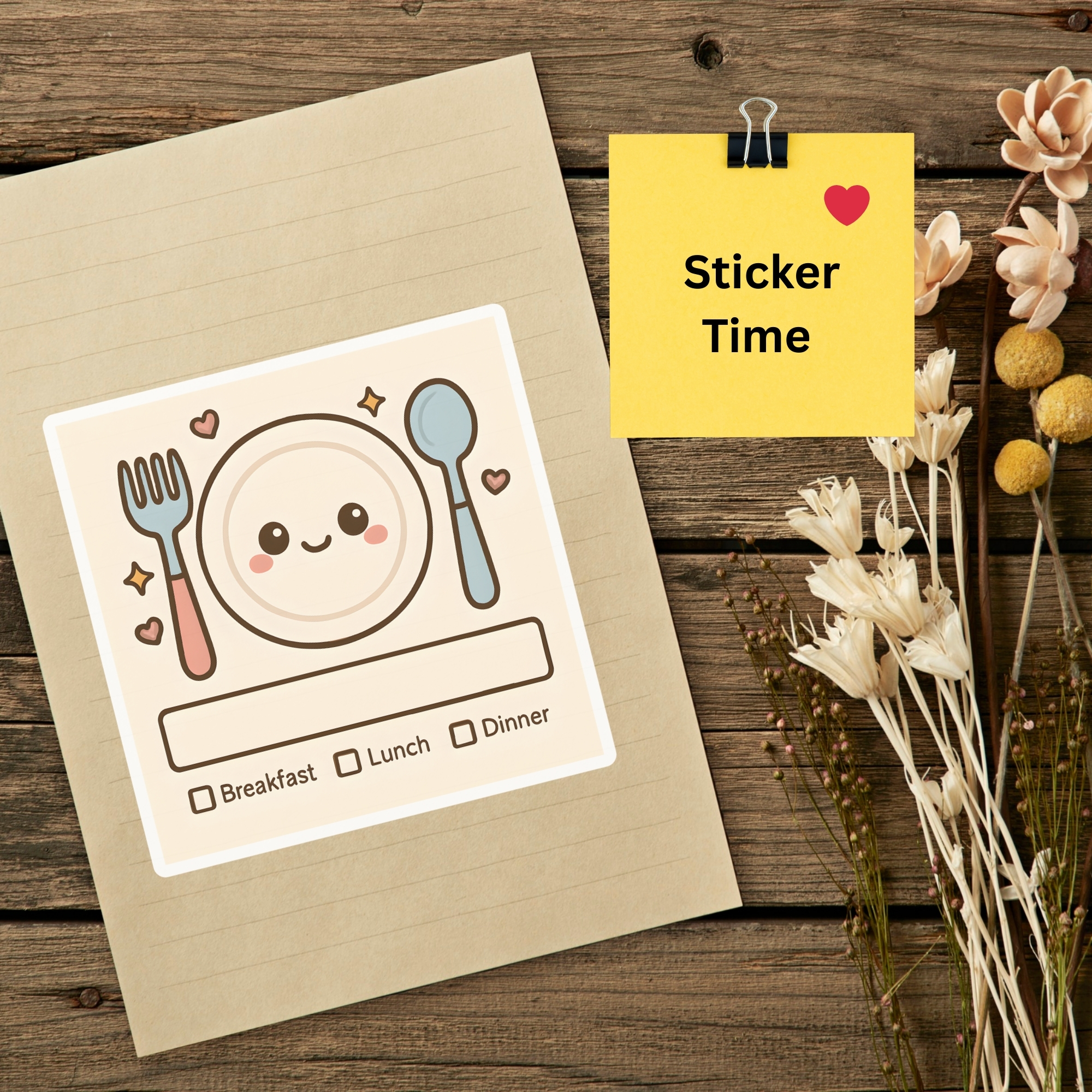 Meal Planner Sticker Kawaii Plate Breakfast Lunch Dinner Checklist Lunchbag Sticker product thumbnail image Meal Planner Sticker Kawaii Plate Breakfast Lunch Dinner Checklist Lunchbag Sticker product thumbnail image