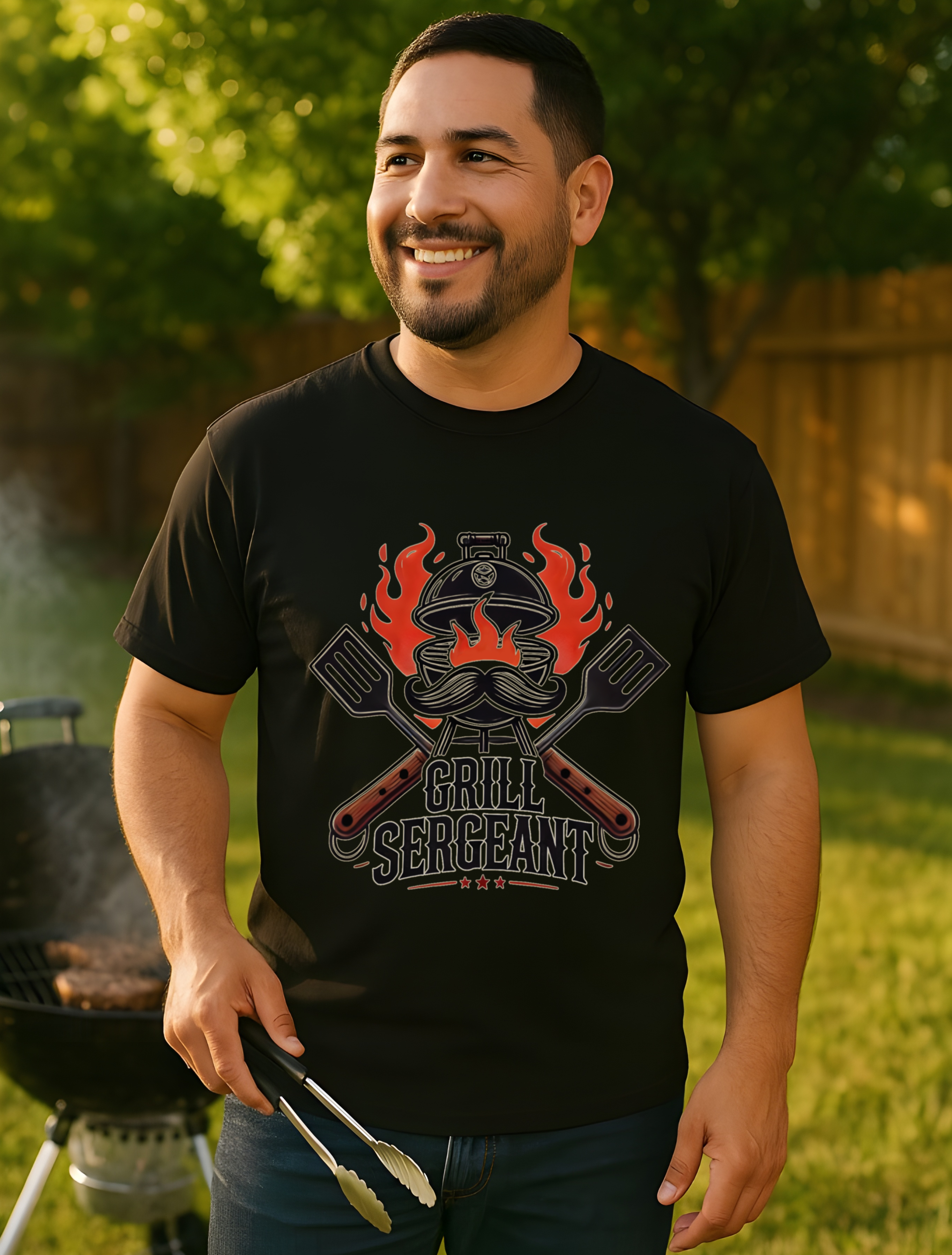 Grill Sergeant Heavy Cotton T-Shirt • Funny BBQ Dad Shirt • Father’s Day Gift for Grillmaster • Outdoor Cooking Tee for Men • Backyard Barbecue Humor Shirt • Gift for Husband, Grandpa, or Chef Dad product thumbnail image