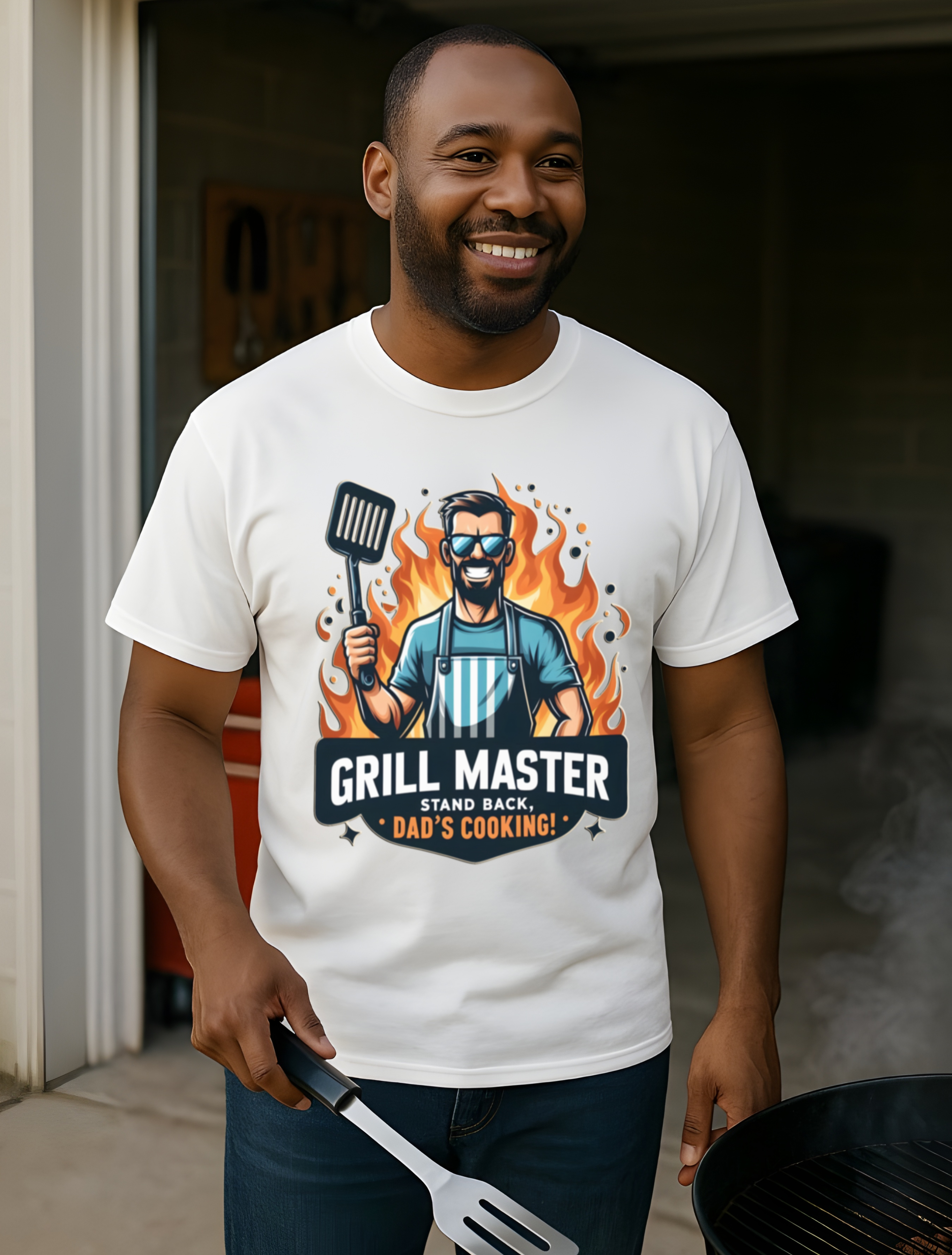 Grill Master Dad Shirt • Funny BBQ Father’s Day Heavy Cotton T-Shirt • “Stand Back, Dad’s Cooking!” • Gift for Grill master Men • Outdoor Barbecue Humor Tee for Husband, Grandpa, or Dad Who Loves to Cook product thumbnail image