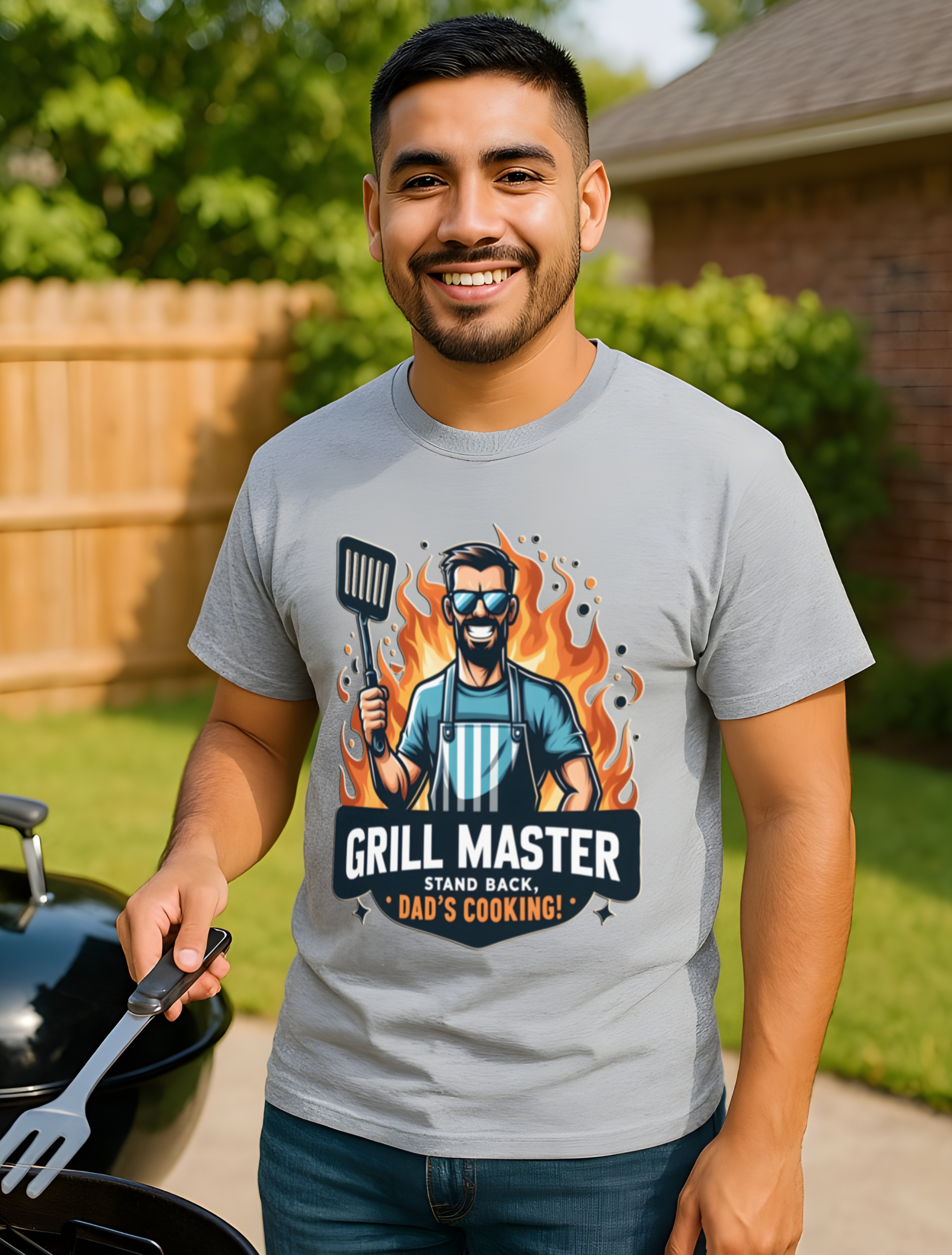 Grill Master Dad Shirt • Funny BBQ Father’s Day Heavy Cotton T-Shirt • “Stand Back, Dad’s Cooking!” • Gift for Grill master Men • Outdoor Barbecue Humor Tee for Husband, Grandpa, or Dad Who Loves to Cook product thumbnail image