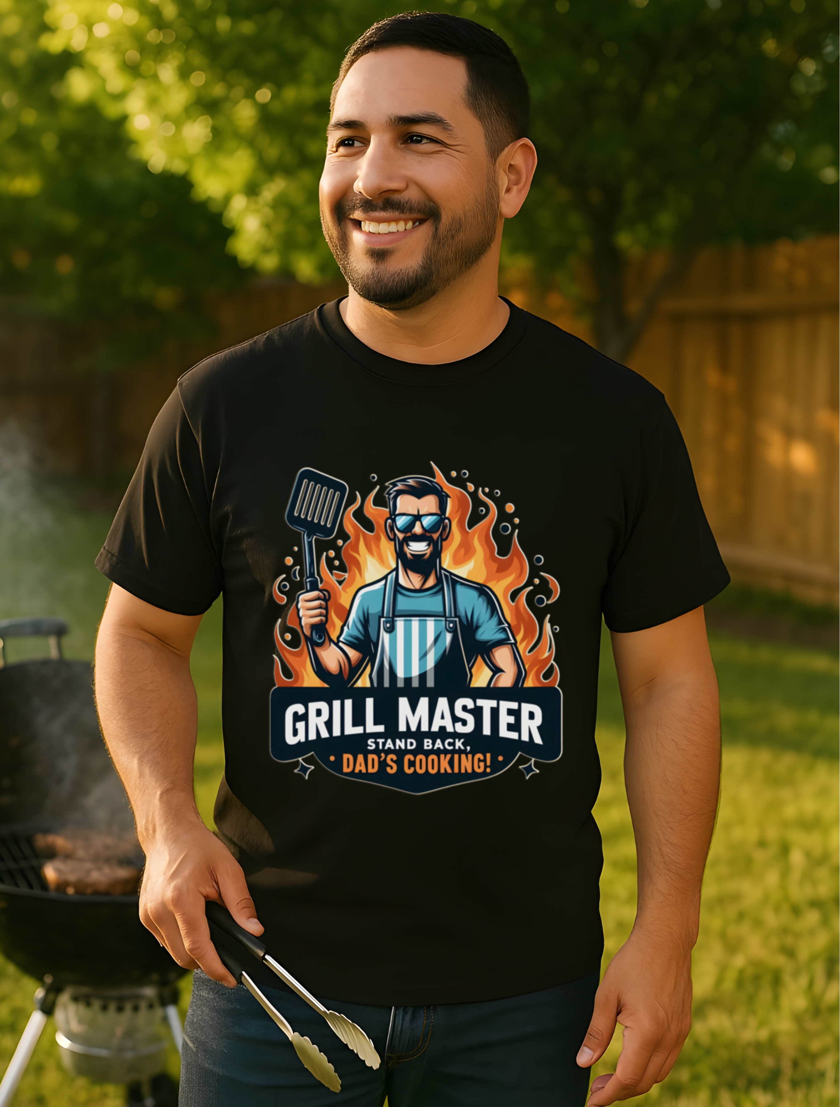 Grill Master Dad Shirt • Funny BBQ Father’s Day Heavy Cotton T-Shirt • “Stand Back, Dad’s Cooking!” • Gift for Grill master Men • Outdoor Barbecue Humor Tee for Husband, Grandpa, or Dad Who Loves to Cook product thumbnail image