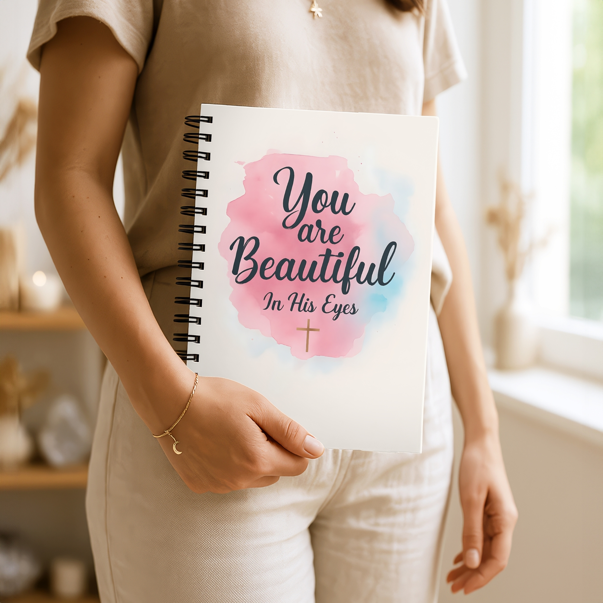 You Are Beautiful In His Eyes Spiral Notebook Christian Journal, Inspirational Ruled Notebook product thumbnail image You Are Beautiful In His Eyes Spiral Notebook Christian Journal, Inspirational Ruled Notebook product thumbnail image