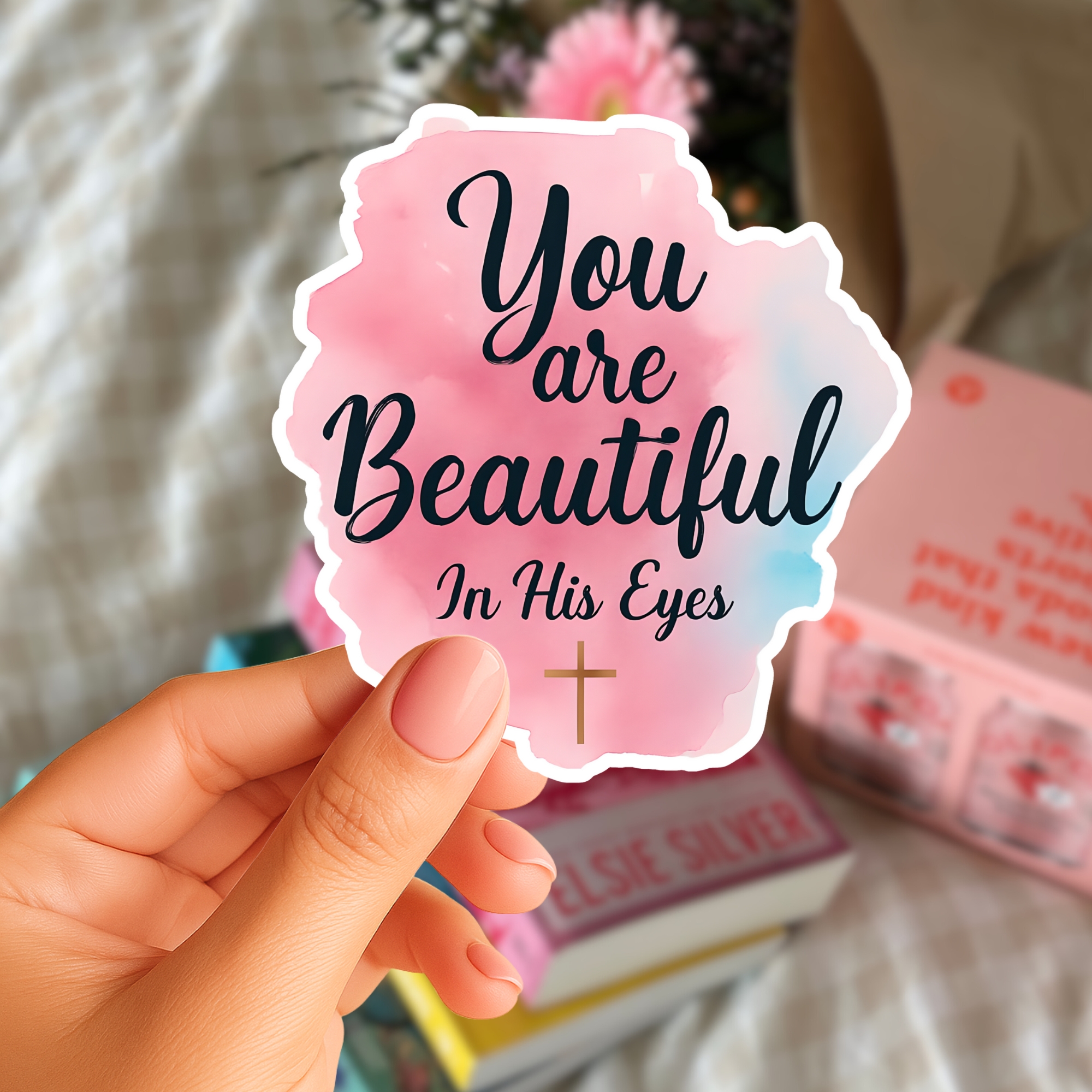 You Are Beautiful In His Eyes Inspirational Christian Kiss-Cut Sticker product thumbnail image You Are Beautiful In His Eyes Inspirational Christian Kiss-Cut Sticker product thumbnail image