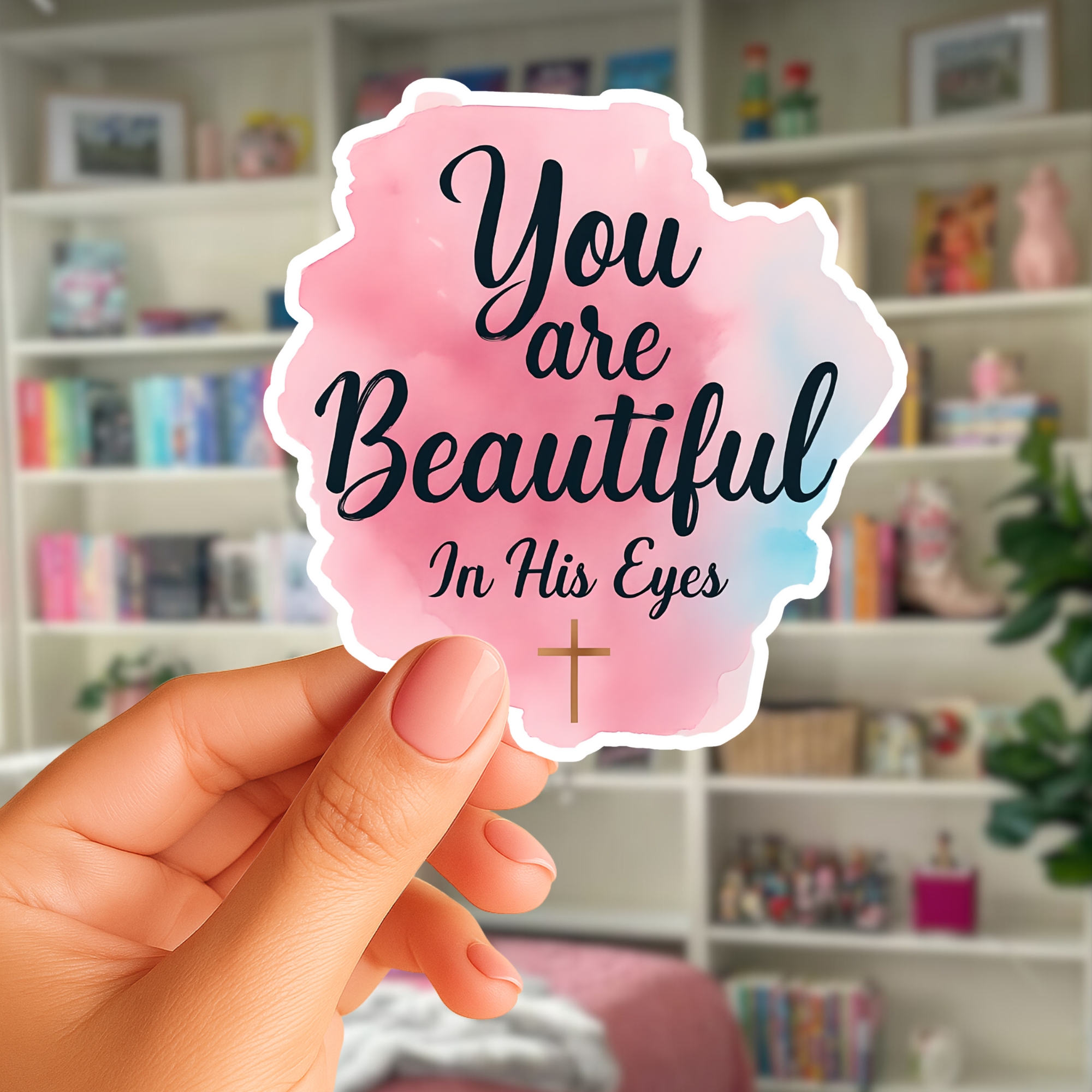 You Are Beautiful In His Eyes Inspirational Christian Kiss-Cut Sticker product thumbnail image You Are Beautiful In His Eyes Inspirational Christian Kiss-Cut Sticker product thumbnail image