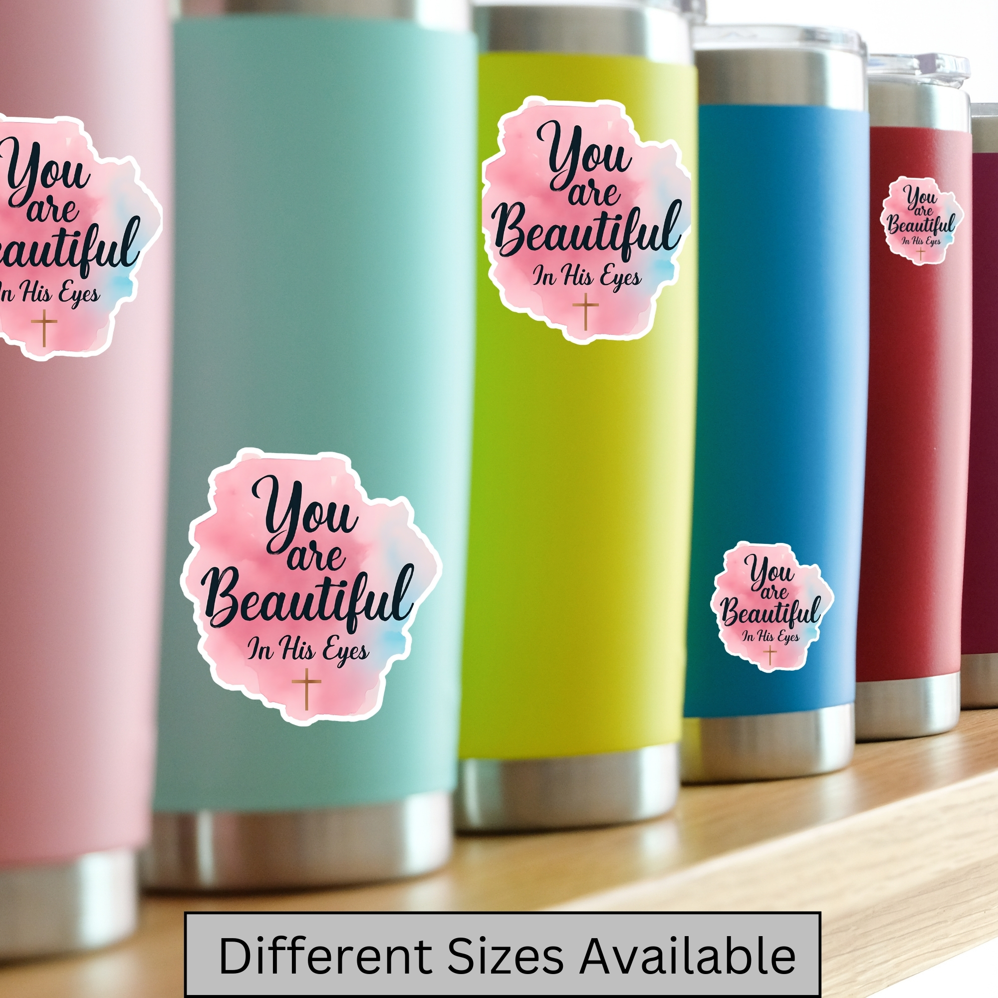 You Are Beautiful In His Eyes Inspirational Christian Kiss-Cut Sticker product thumbnail image You Are Beautiful In His Eyes Inspirational Christian Kiss-Cut Sticker product thumbnail image