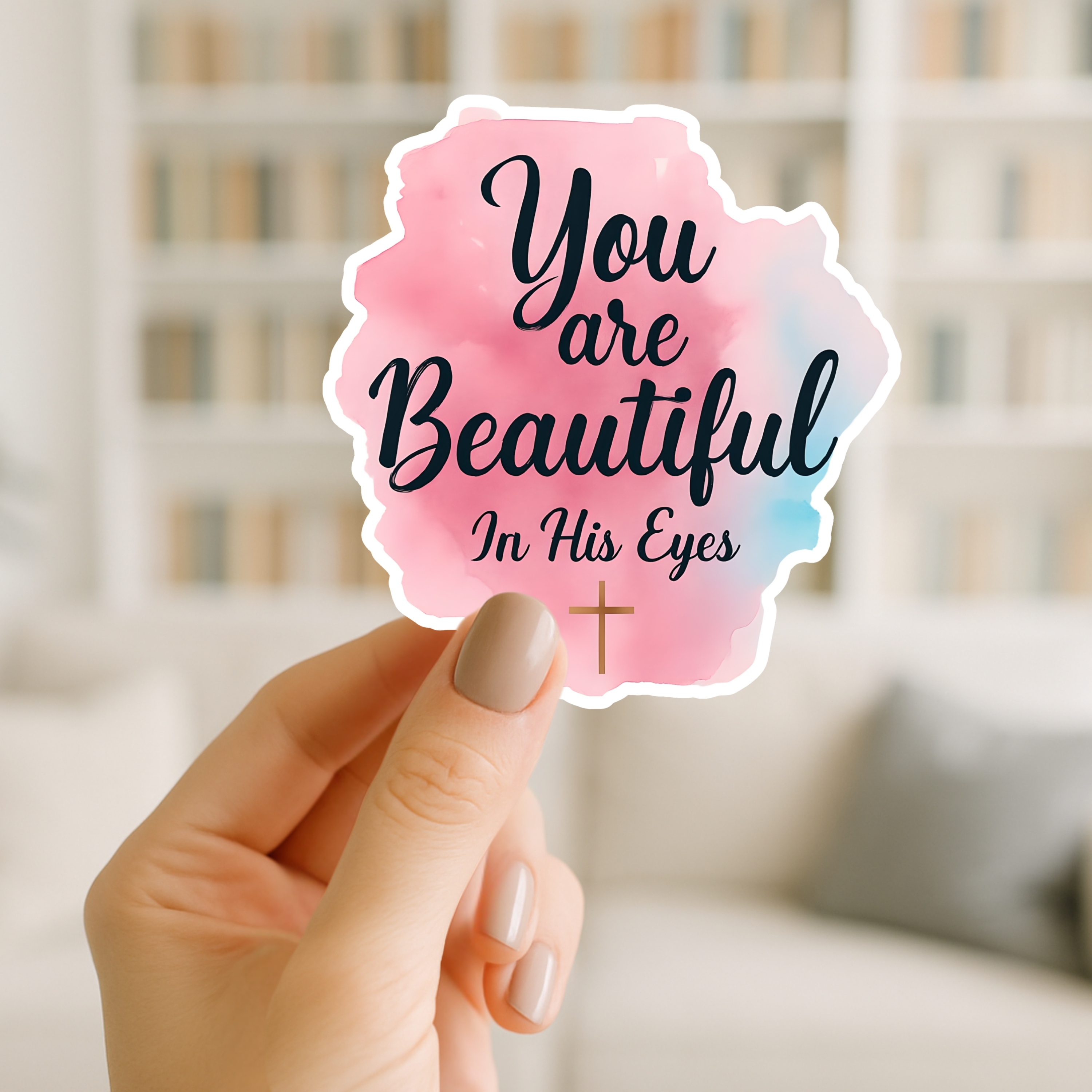 You Are Beautiful In His Eyes Inspirational Christian Kiss-Cut Sticker product thumbnail image You Are Beautiful In His Eyes Inspirational Christian Kiss-Cut Sticker product thumbnail image
