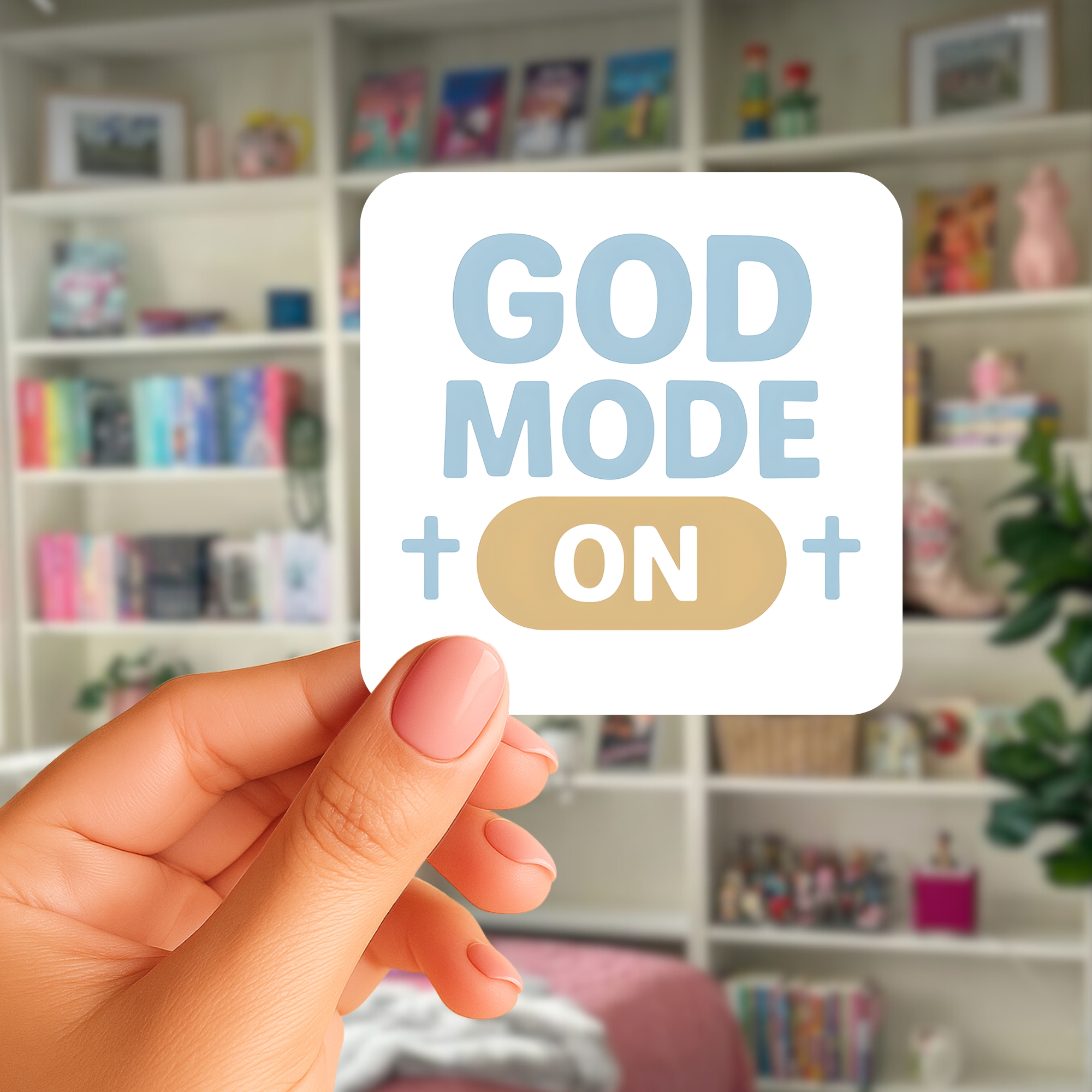God Mode On Faith Vinyl Sticker product thumbnail image God Mode On Faith Vinyl Sticker product thumbnail image