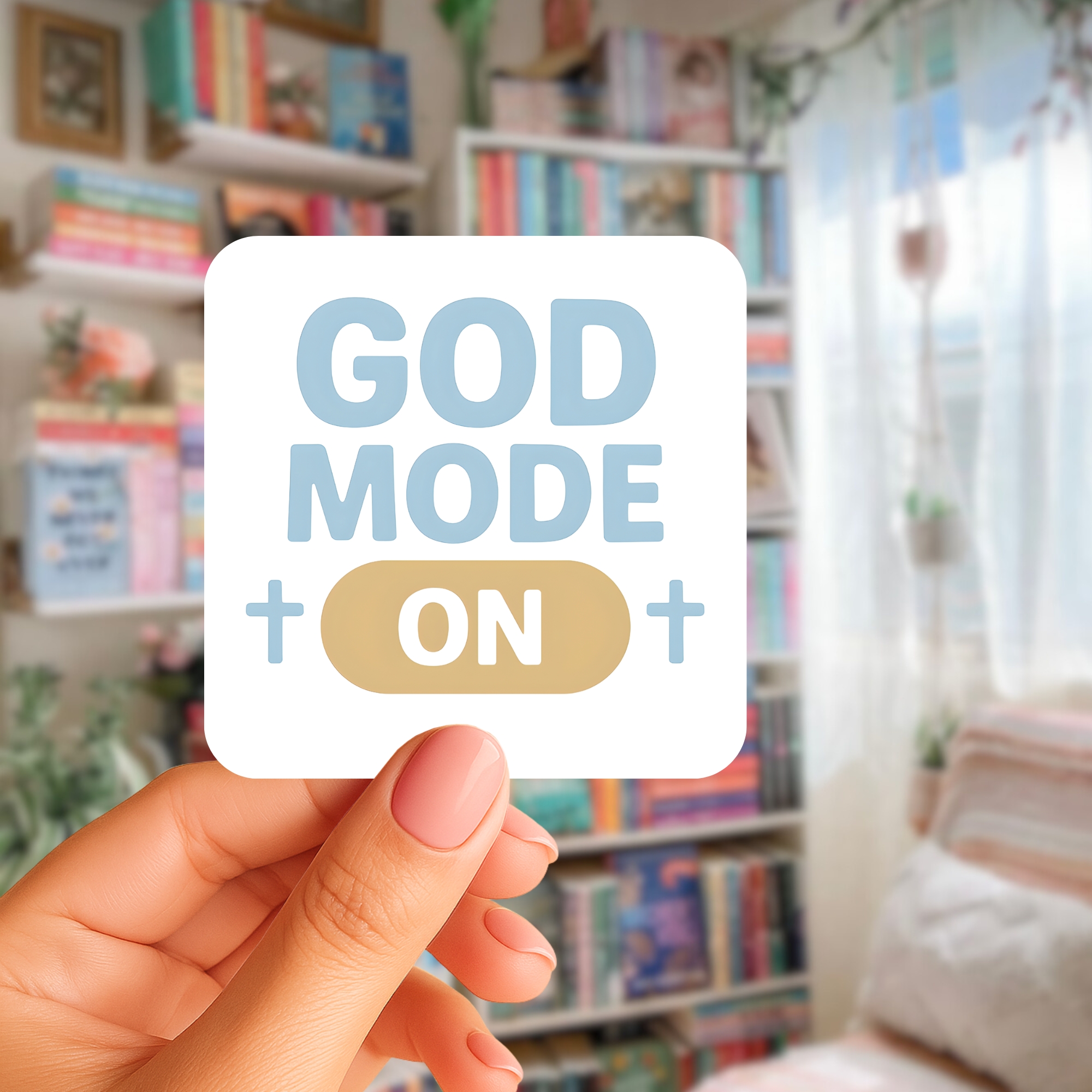 God Mode On Faith Vinyl Sticker product thumbnail image God Mode On Faith Vinyl Sticker product thumbnail image
