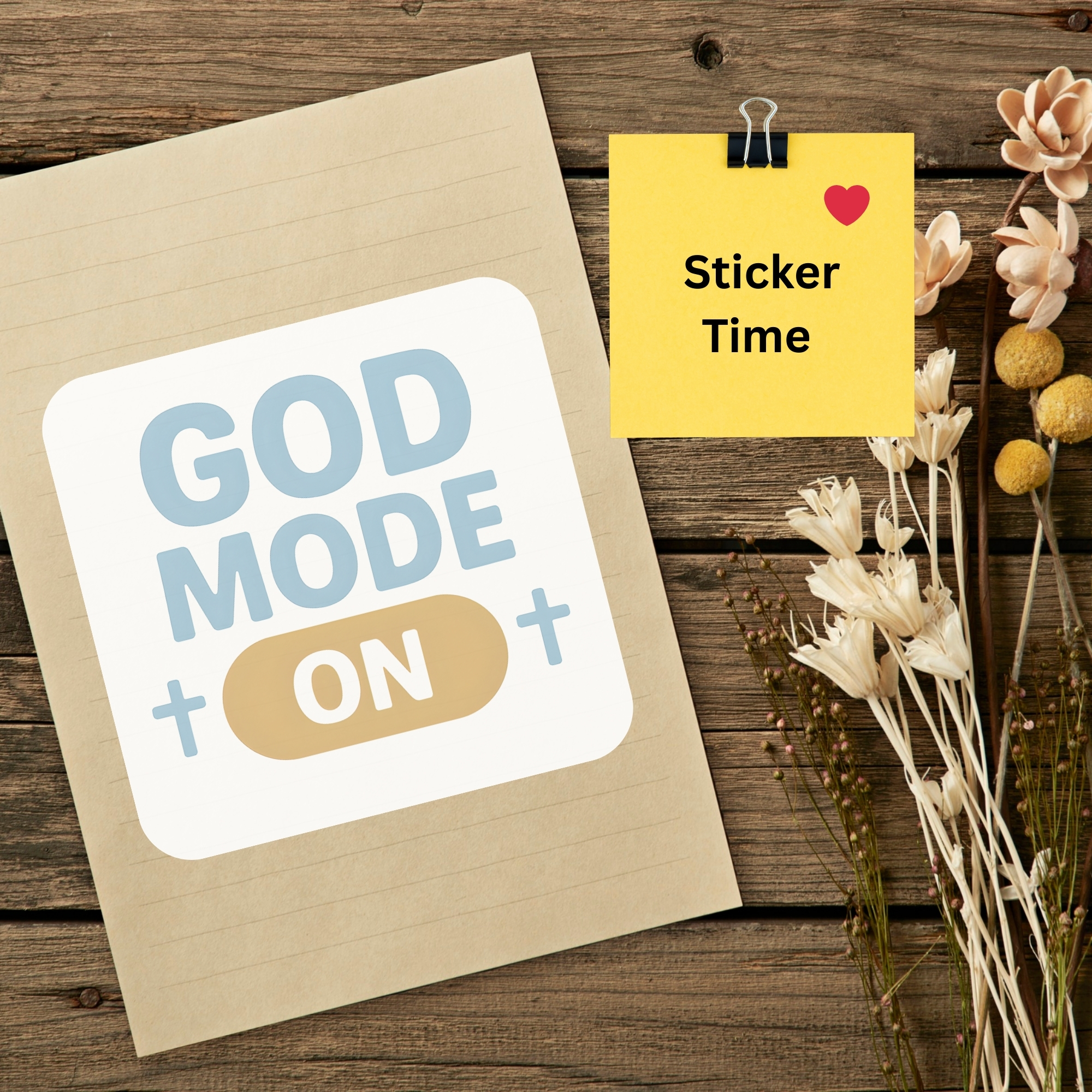 God Mode On Faith Vinyl Sticker product thumbnail image God Mode On Faith Vinyl Sticker product thumbnail image