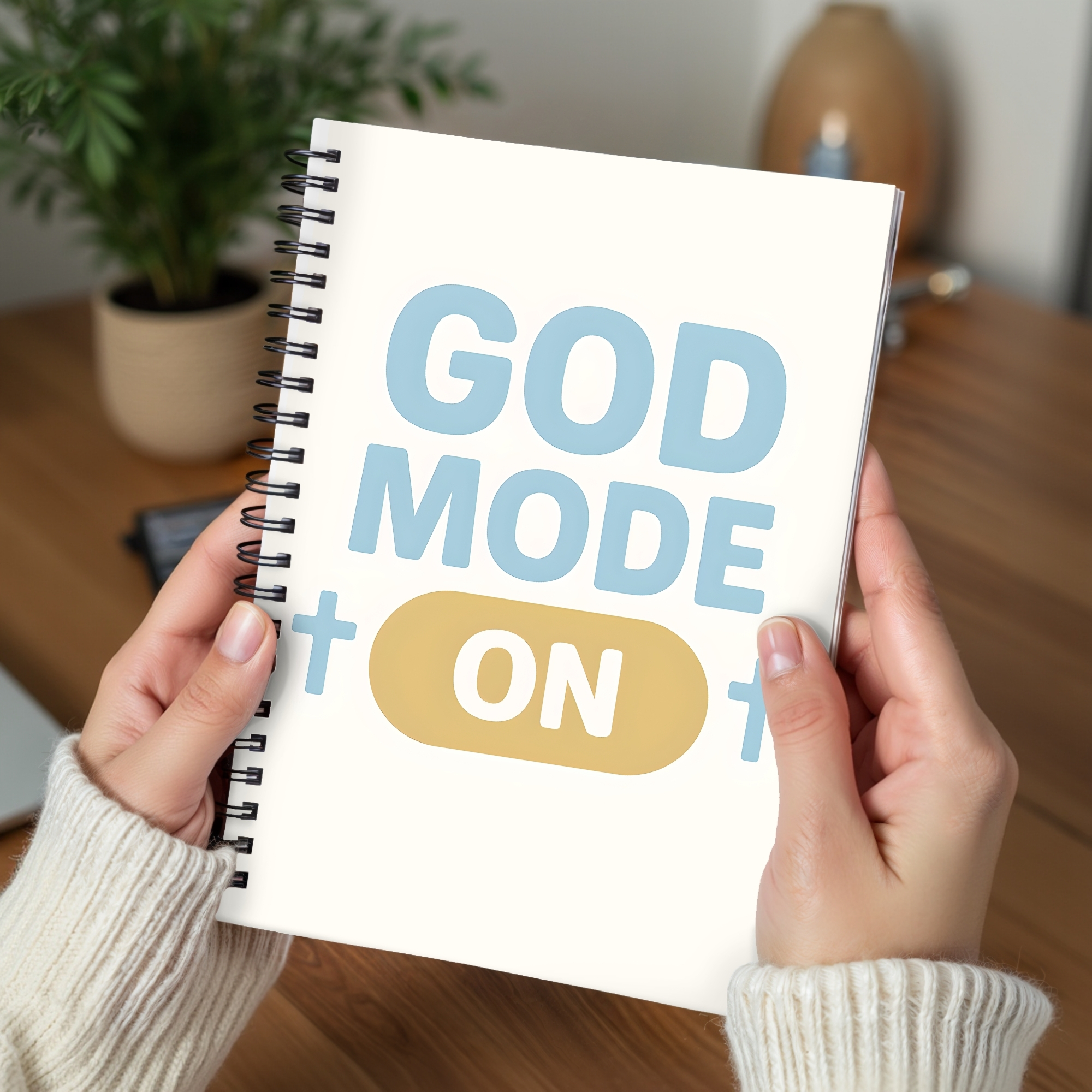 God Mode On Spiral Notebook Faith-Inspired Journal for Prayer Notes product thumbnail image God Mode On Spiral Notebook Faith-Inspired Journal for Prayer Notes product thumbnail image