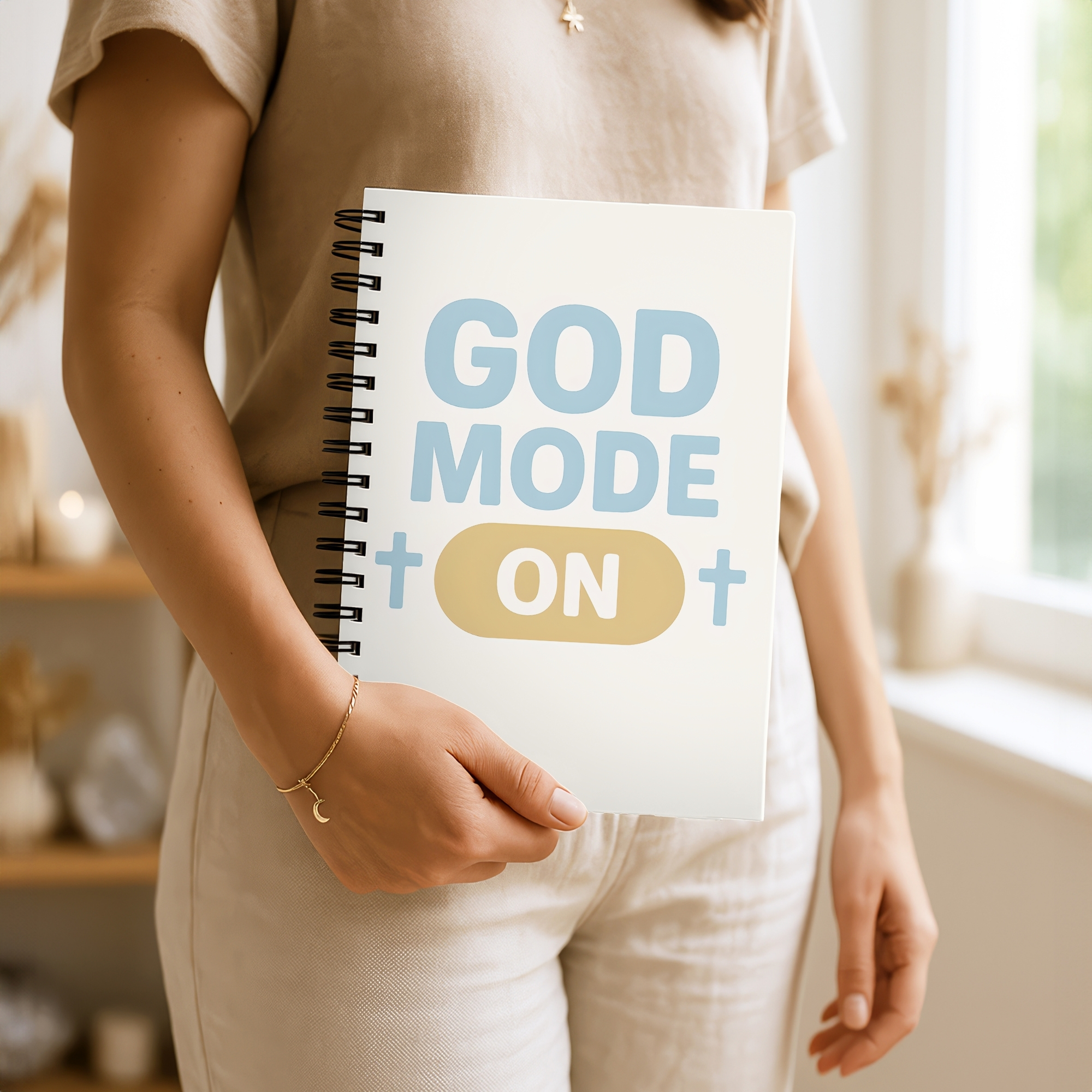 God Mode On Spiral Notebook Faith-Inspired Journal for Prayer Notes product thumbnail image God Mode On Spiral Notebook Faith-Inspired Journal for Prayer Notes product thumbnail image