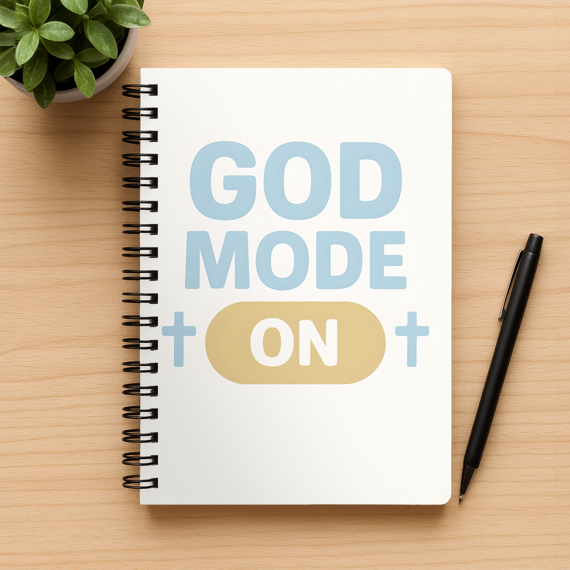 God Mode On Spiral Notebook Faith-Inspired Journal for Prayer Notes product thumbnail image God Mode On Spiral Notebook Faith-Inspired Journal for Prayer Notes product thumbnail image