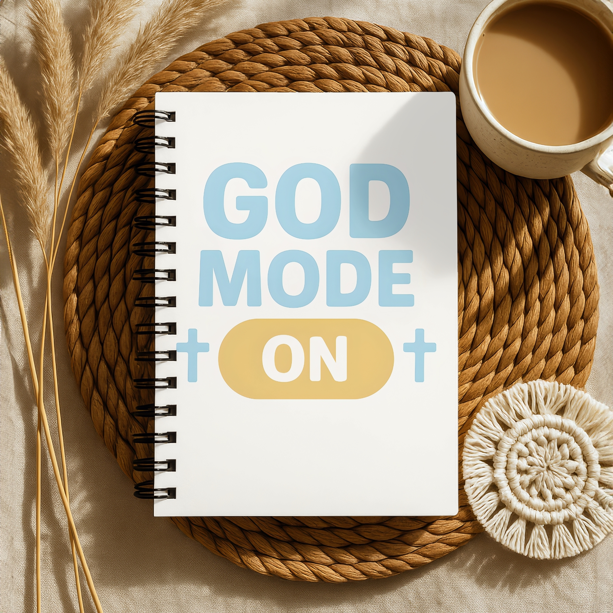 God Mode On Spiral Notebook Faith-Inspired Journal for Prayer Notes product thumbnail image God Mode On Spiral Notebook Faith-Inspired Journal for Prayer Notes product thumbnail image