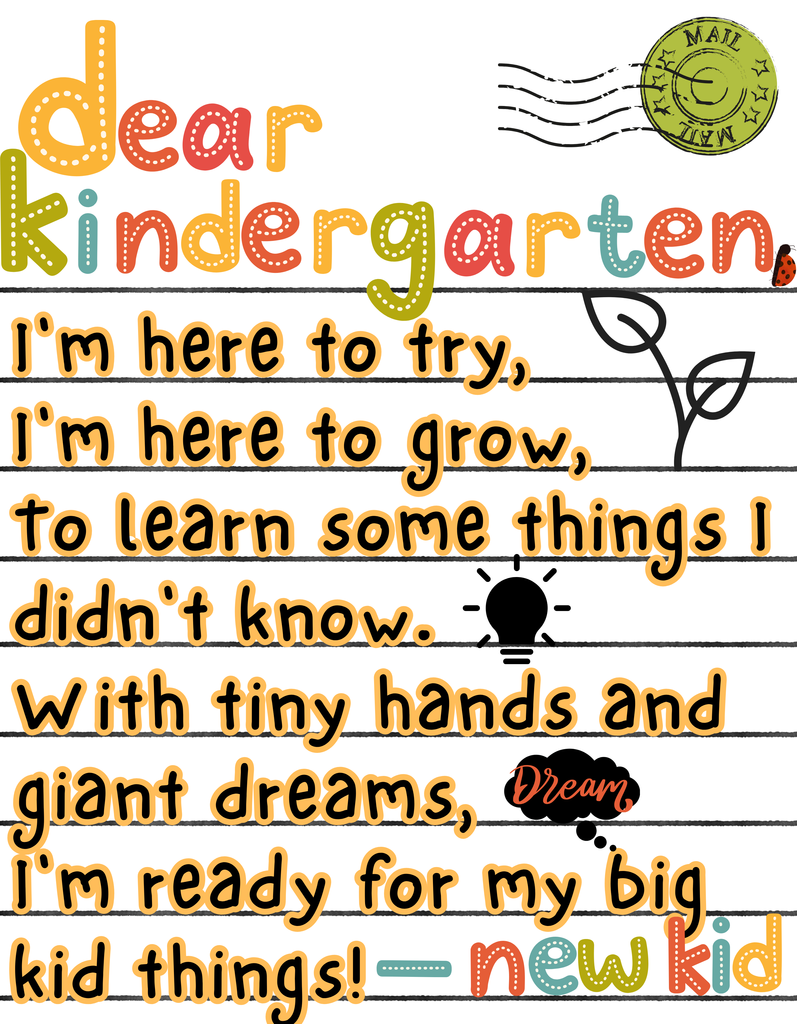 Dear Kindergarten "Here to Grow" Youth T-Shirt | Orange Multi | 100% Cotton Back-to-School Shirt for Kindergarten product thumbnail image Dear Kindergarten "Here to Grow" Youth T-Shirt | Orange Multi | 100% Cotton Back-to-School Shirt for Kindergarten product thumbnail image