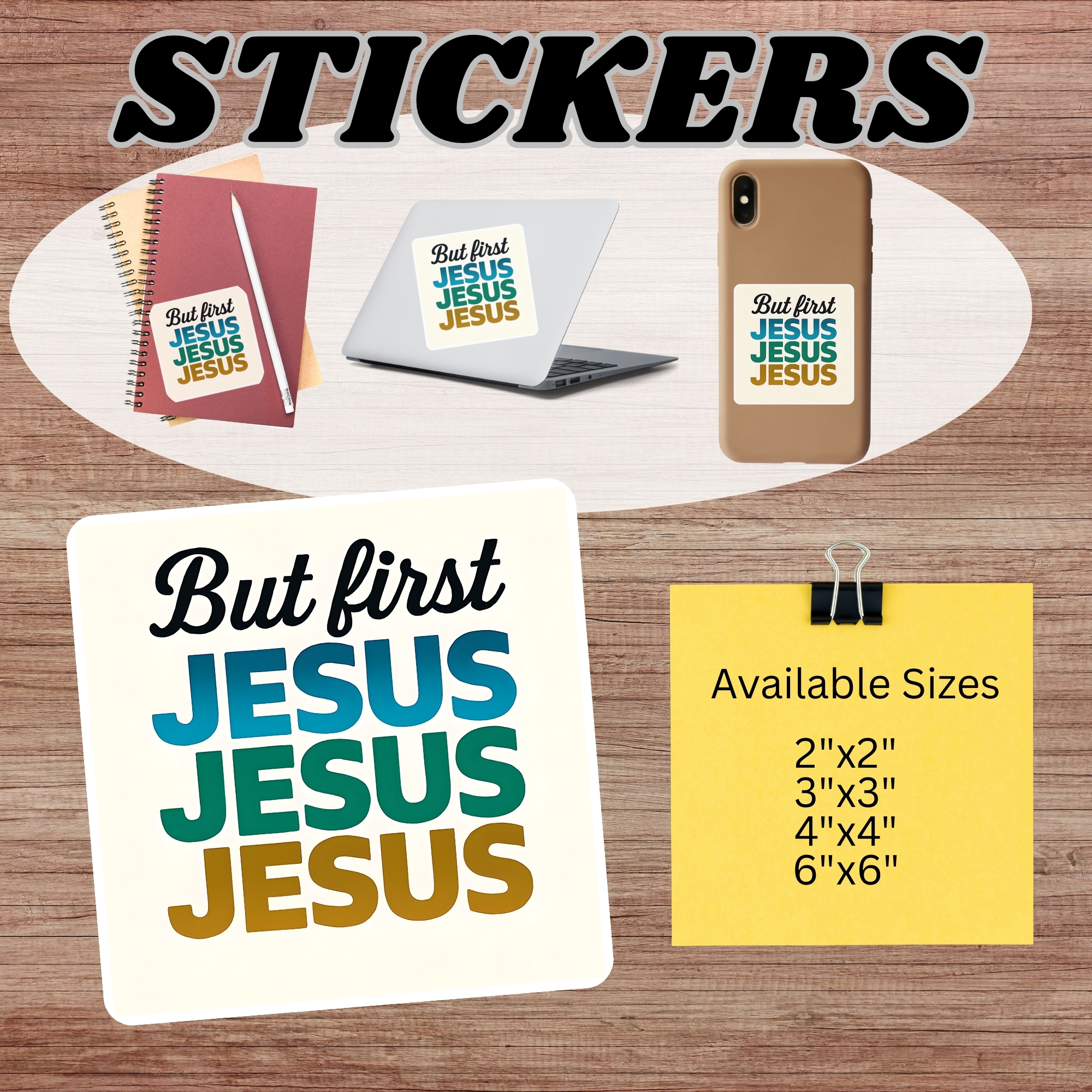 But First Jesus Kiss-Cut Sticker Faith-Inspired Religious Vinyl Decal product thumbnail image But First Jesus Kiss-Cut Sticker Faith-Inspired Religious Vinyl Decal product thumbnail image
