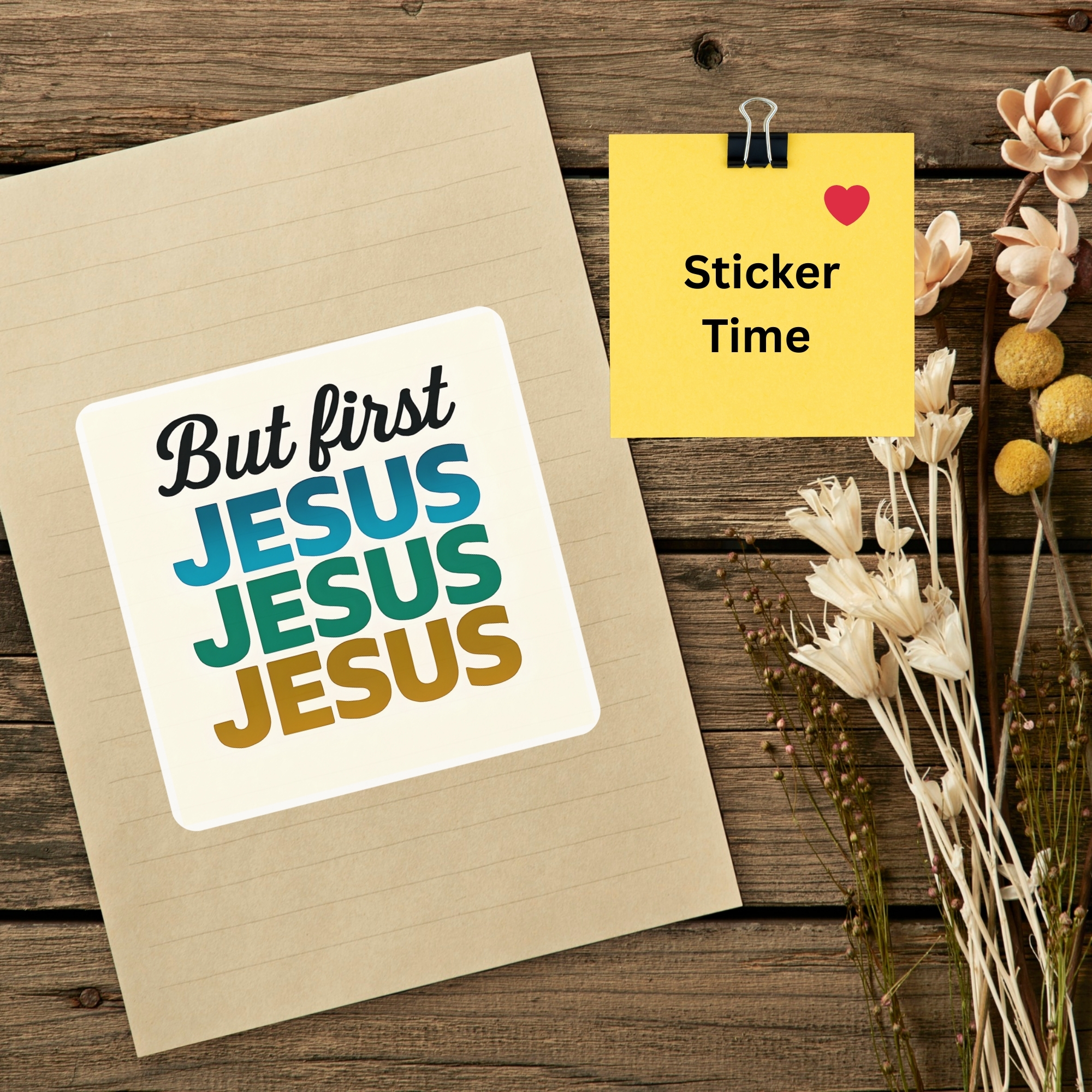 But First Jesus Kiss-Cut Sticker Faith-Inspired Religious Vinyl Decal product thumbnail image But First Jesus Kiss-Cut Sticker Faith-Inspired Religious Vinyl Decal product thumbnail image