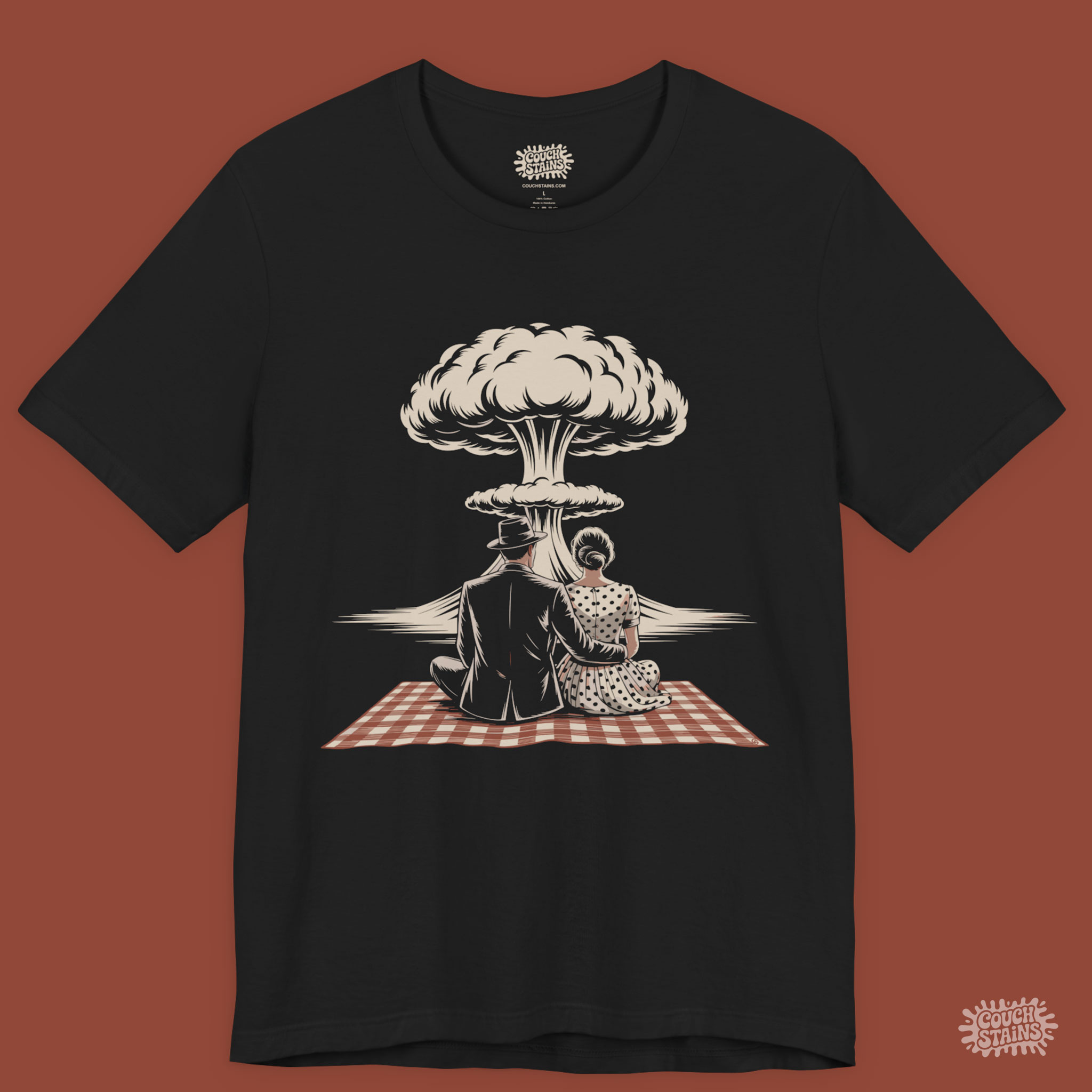 Atomic Picnic – Retro Romance at the End of the World Unisex T-Shirt product thumbnail image