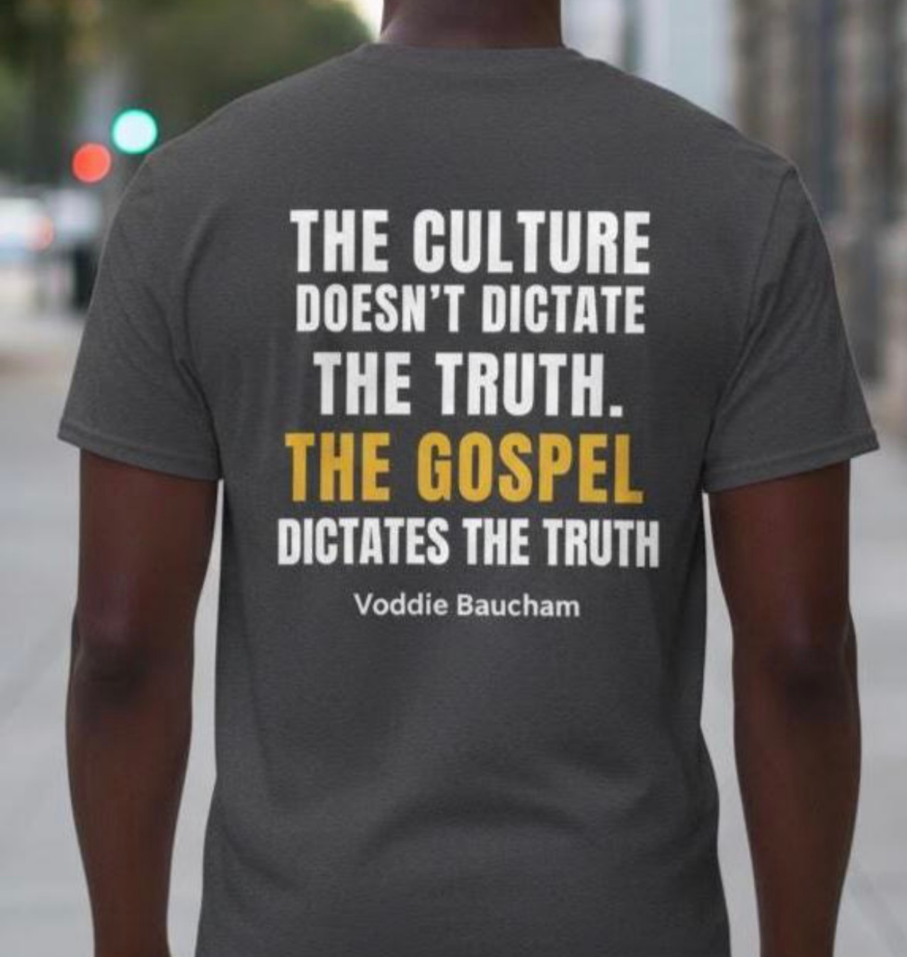 Voddie Baucham- "Gospel Dictates Truth" Softstyle Tee product thumbnail image Voddie Baucham- "Gospel Dictates Truth" Softstyle Tee product thumbnail image