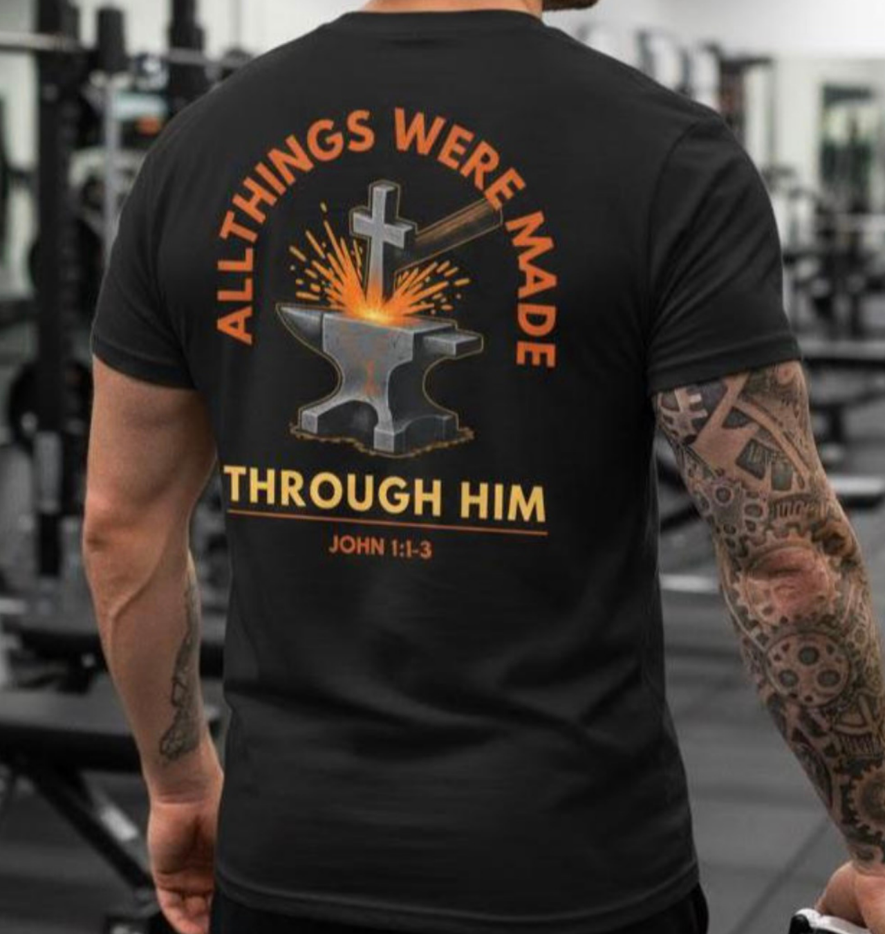 All Things Through Him Unisex Softstyle T- Shirt inspired by John 1:1-3 product thumbnail image All Things Through Him Unisex Softstyle T- Shirt inspired by John 1:1-3 product thumbnail image