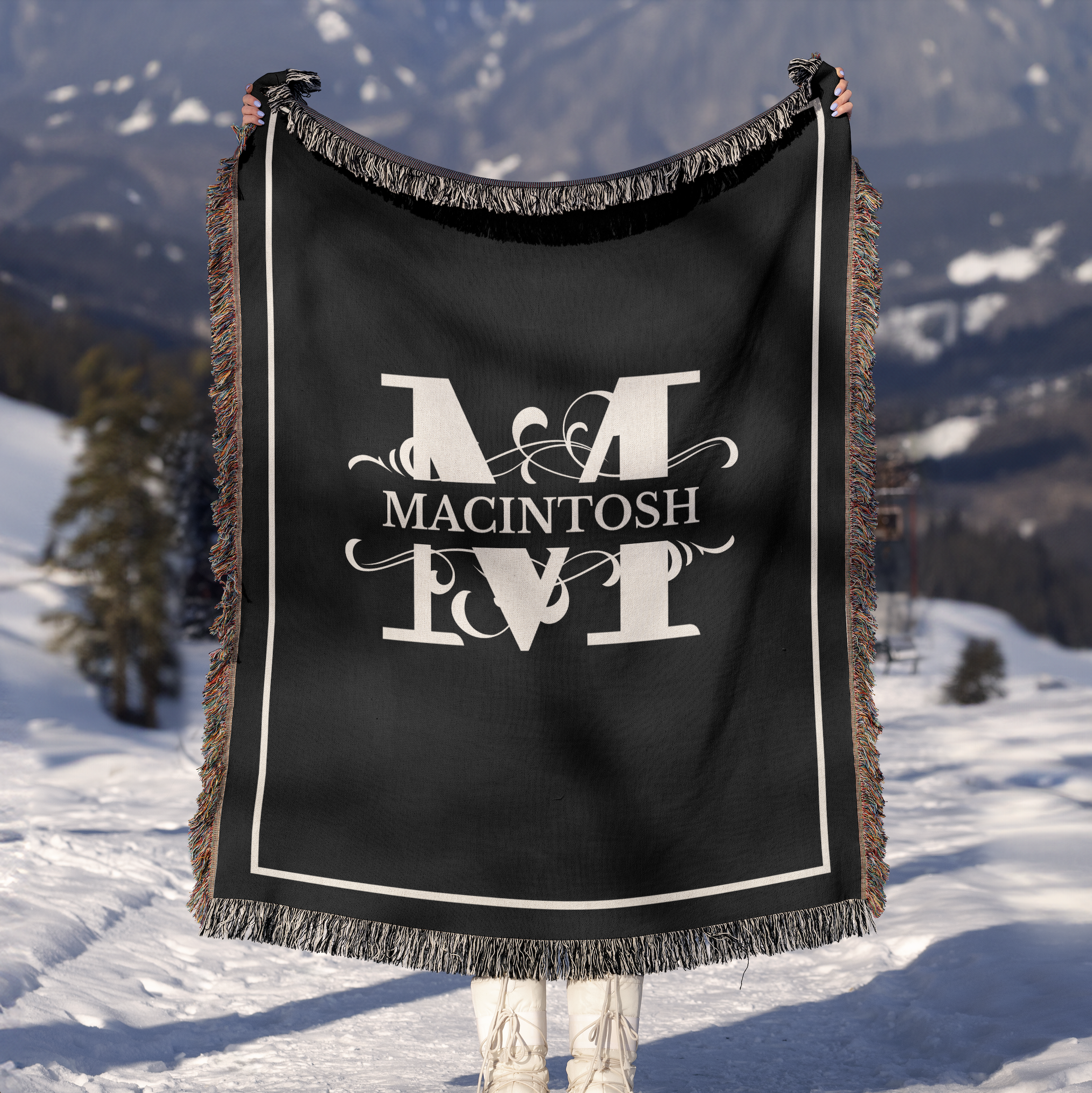 Custom Monogram Woven Blanket | Personalized Name, Monogram, Custom Text product thumbnail image Custom Monogram Woven Blanket | Personalized Name, Monogram, Custom Text product thumbnail image