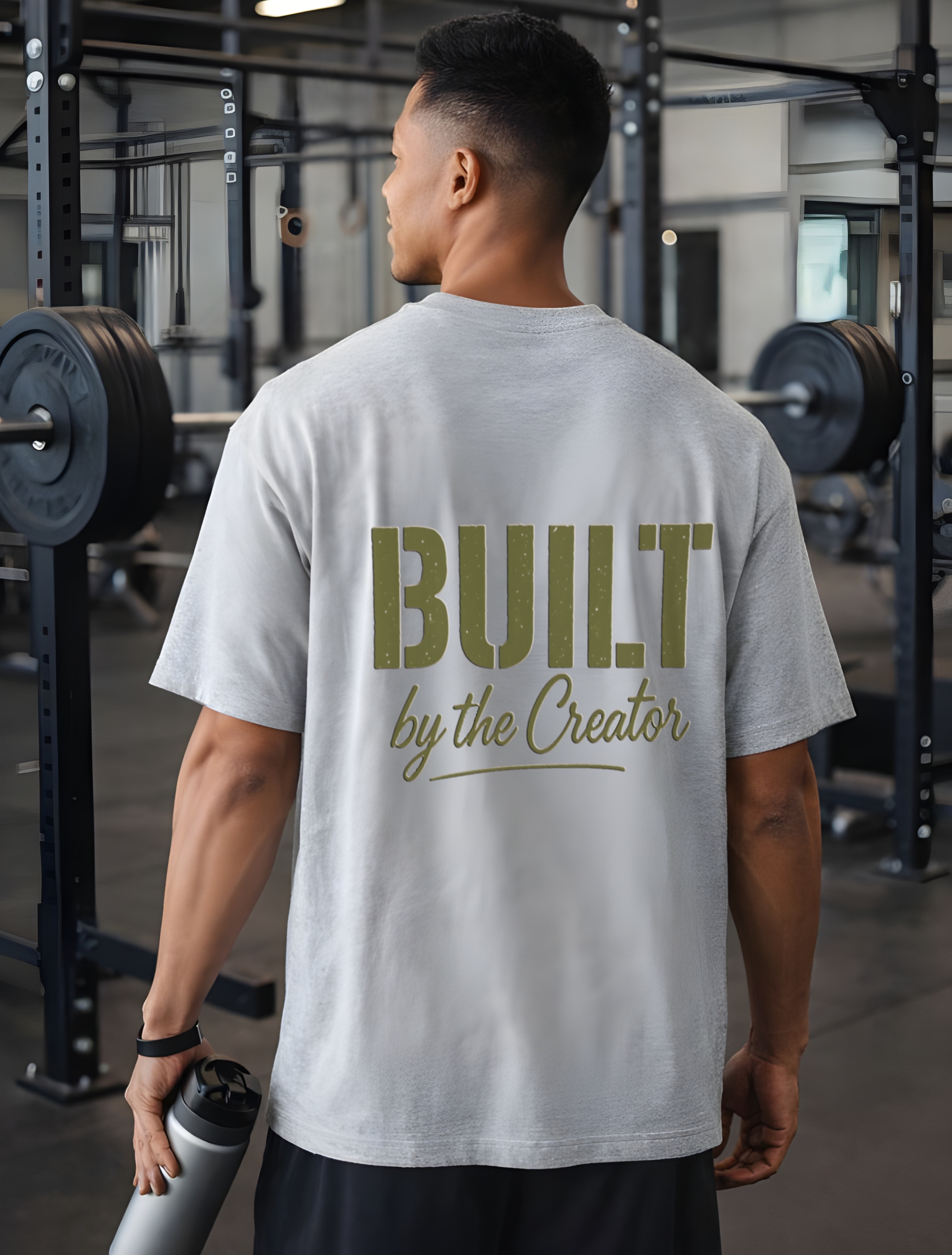 Built by the Creator Christian Oversized Boxy Tee | Faith-Based Inspirational T-Shirt | Fitness Tee | Unisex Oversized Workout Tee product thumbnail image Built by the Creator Christian Oversized Boxy Tee | Faith-Based Inspirational T-Shirt | Fitness Tee | Unisex Oversized Workout Tee product thumbnail image
