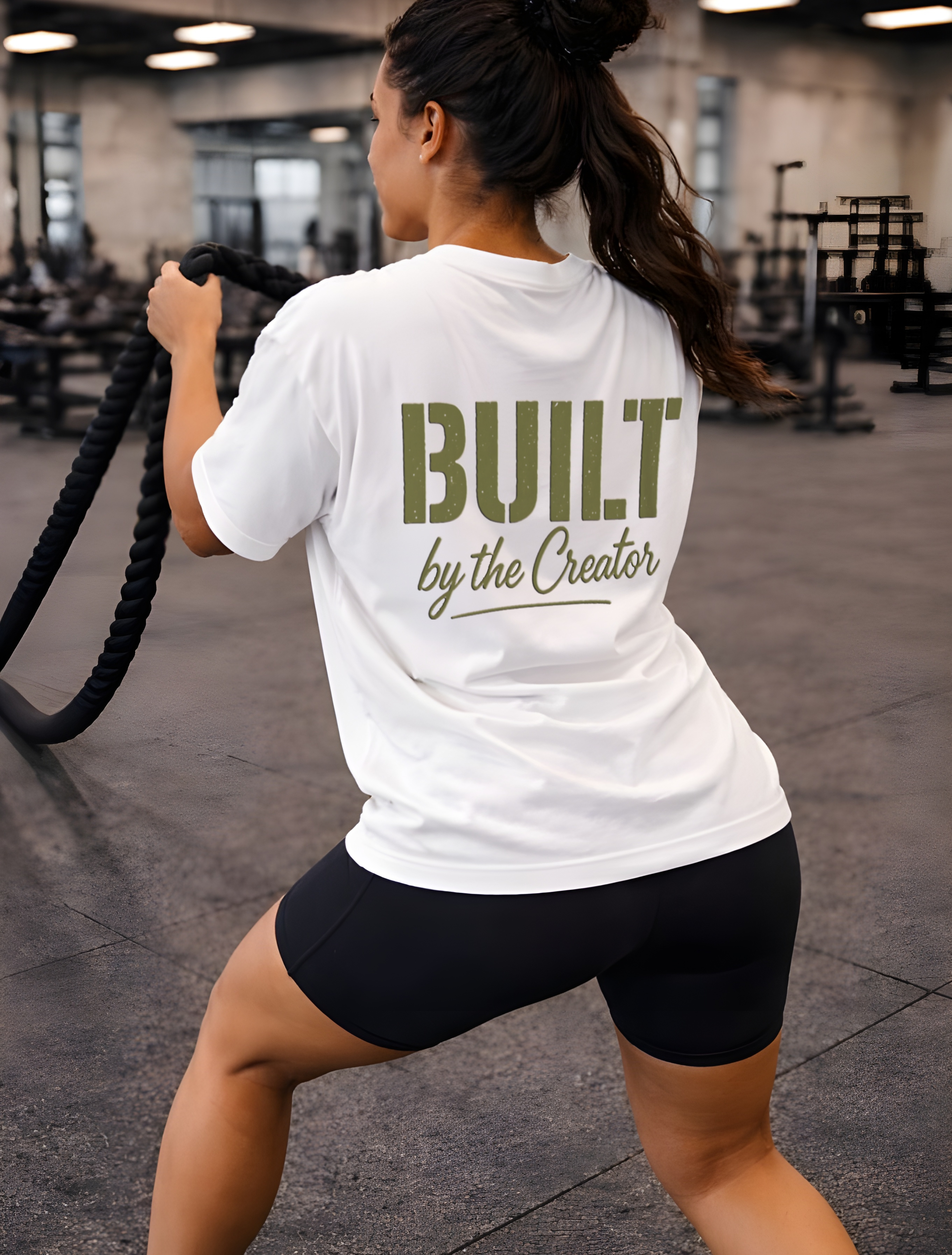Built by the Creator Christian Oversized Boxy Tee | Faith-Based Inspirational T-Shirt | Fitness Tee | Unisex Oversized Workout Tee product thumbnail image Built by the Creator Christian Oversized Boxy Tee | Faith-Based Inspirational T-Shirt | Fitness Tee | Unisex Oversized Workout Tee product thumbnail image