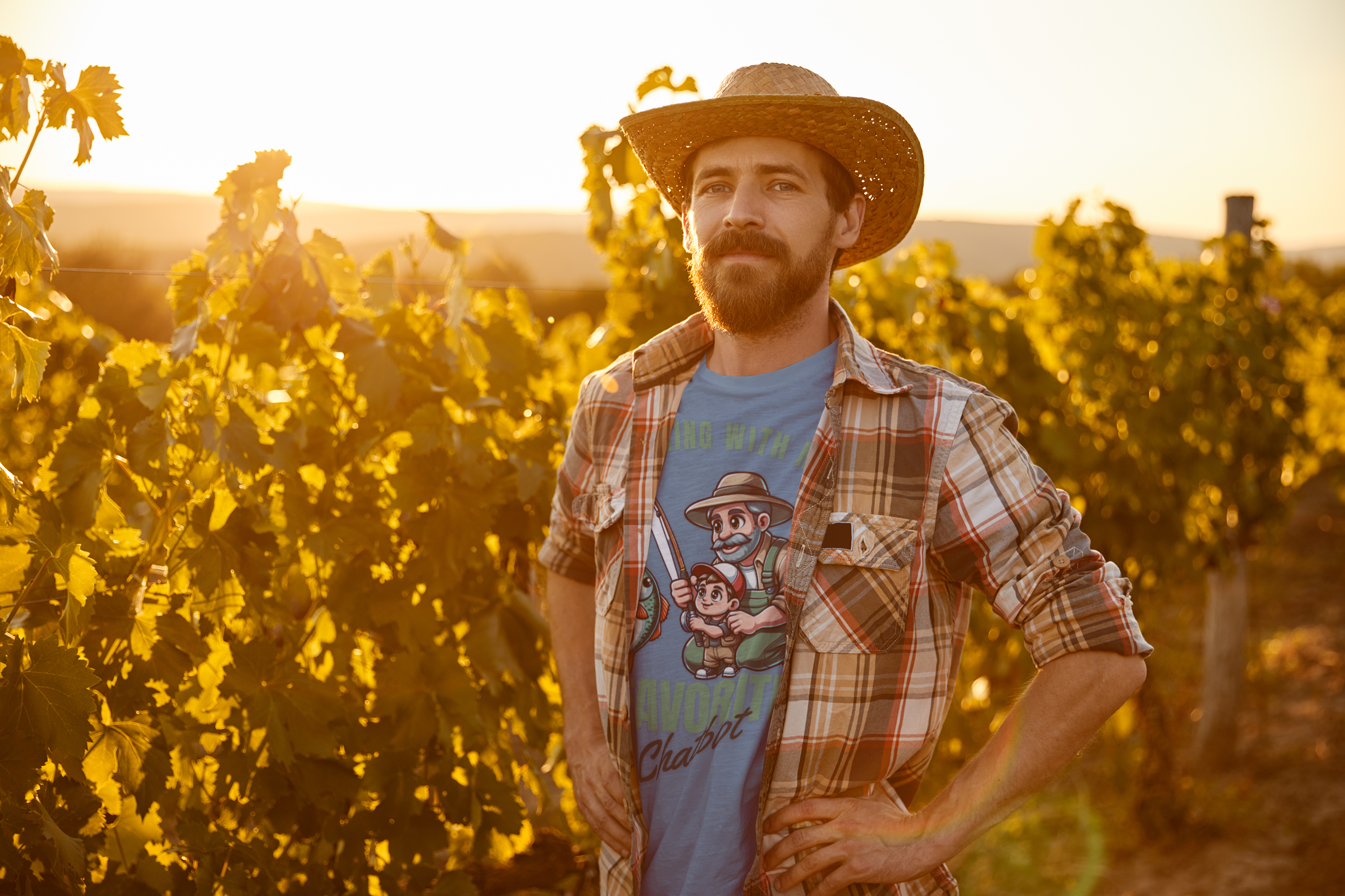 I'm With my Favorite Chatbot Tee — Fishing Adult AI Family Graphic T-Shirt  product thumbnail image