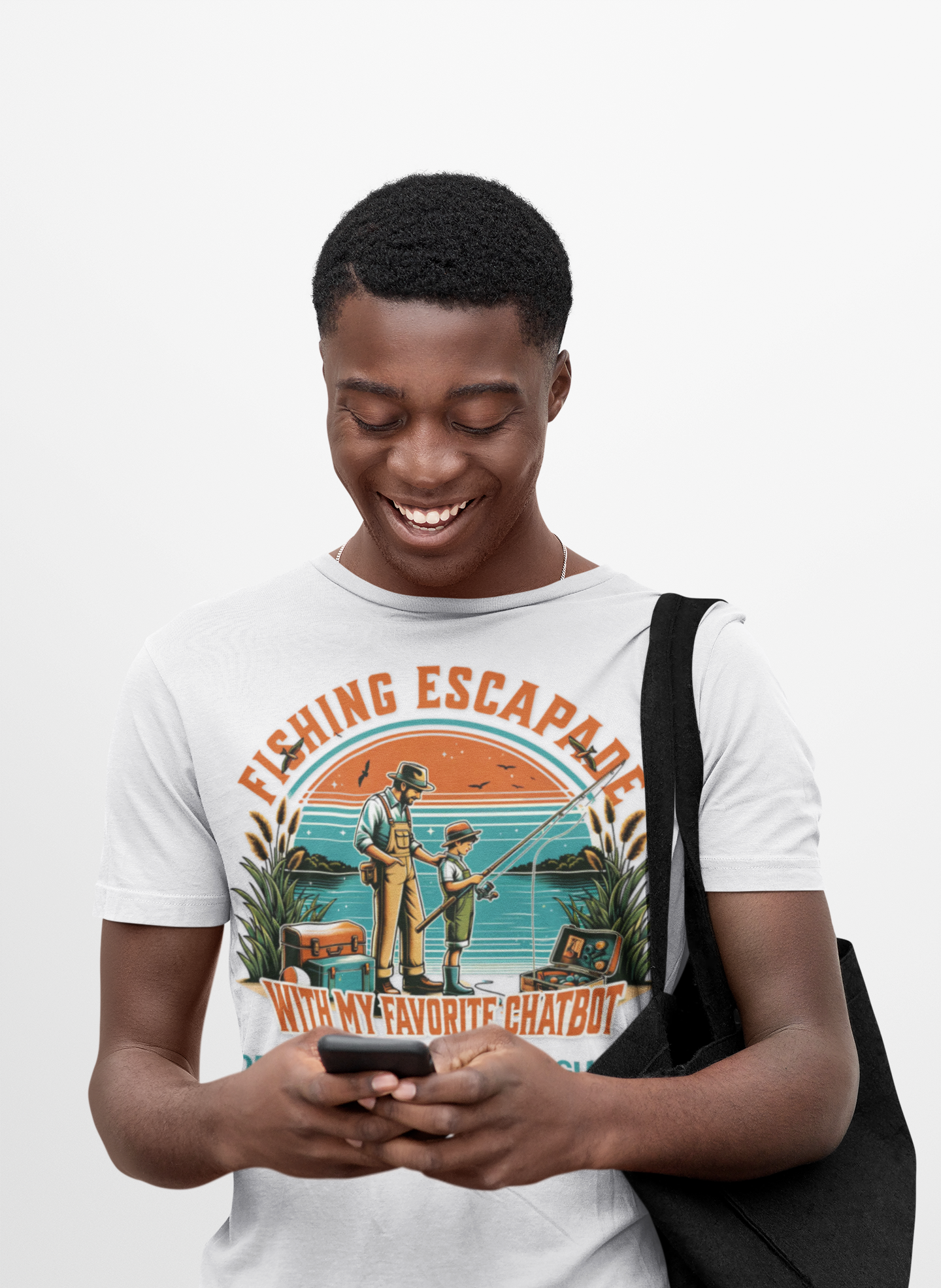 Fishing With My Favorite Chatbot™ Tee — Fishing Adult AI Family Graphic T-Shirt product thumbnail image Fishing With My Favorite Chatbot™ Tee — Fishing Adult AI Family Graphic T-Shirt product thumbnail image