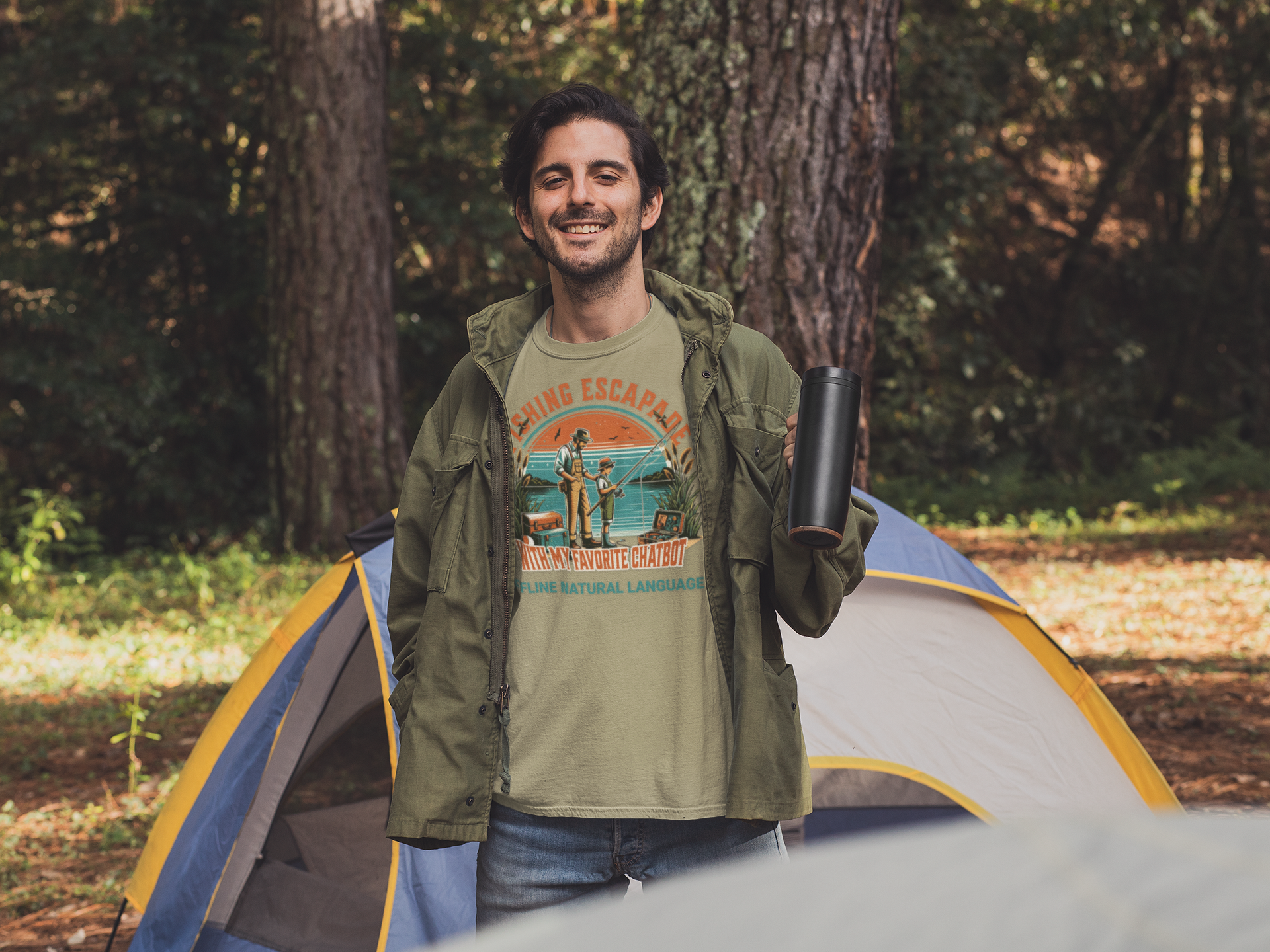 Fishing With My Favorite Chatbot™ Tee — Fishing Adult AI Family Graphic T-Shirt product thumbnail image Fishing With My Favorite Chatbot™ Tee — Fishing Adult AI Family Graphic T-Shirt product thumbnail image