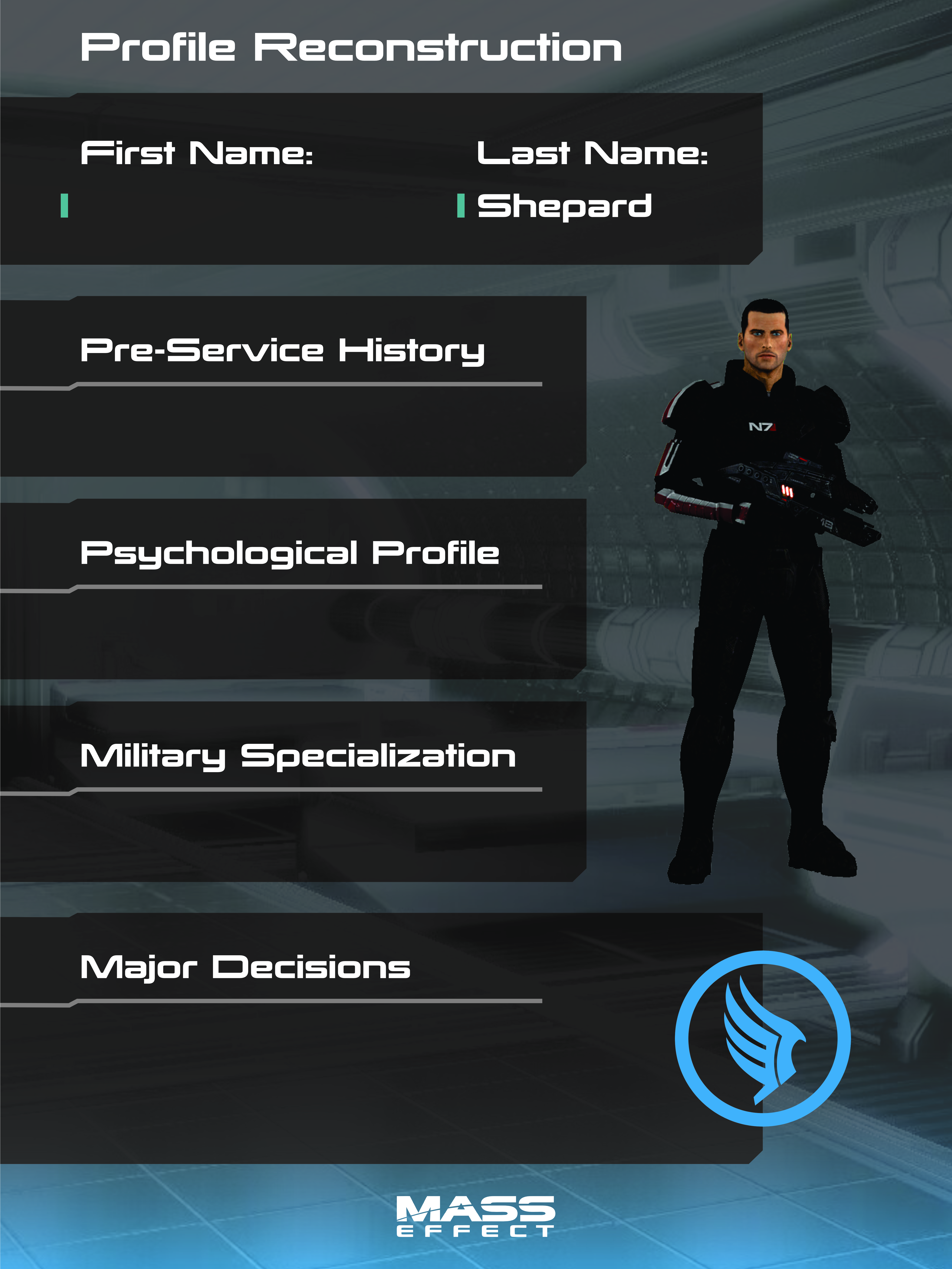 Mass Effect Poster - Custom Paragon Character Profile | Matte Wall Art product thumbnail image