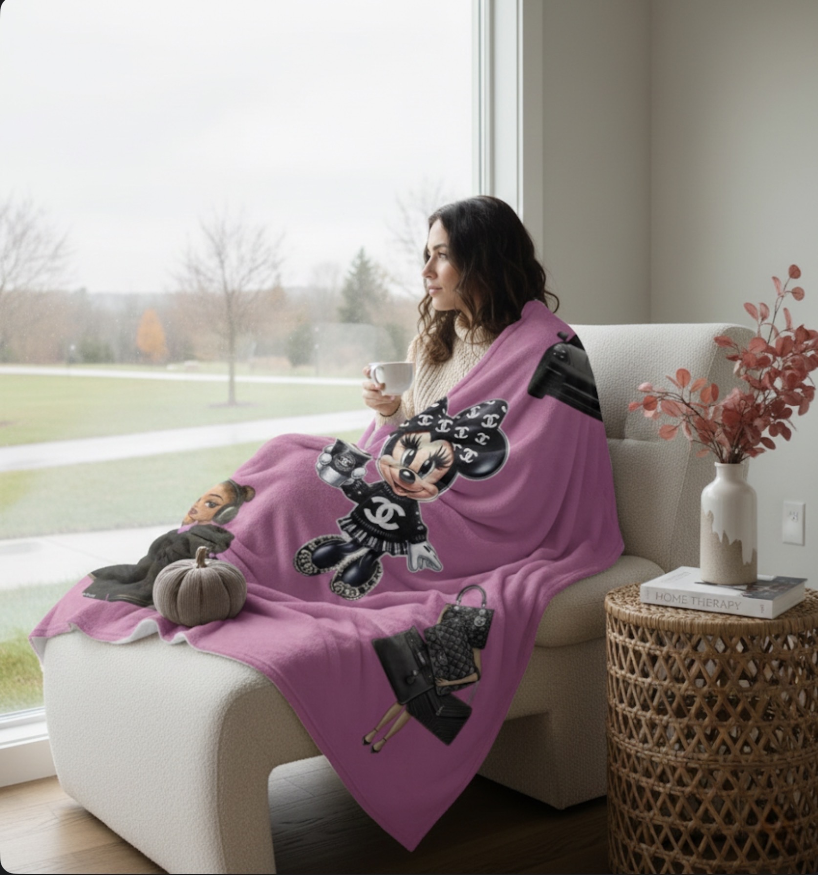 Designer-Inspired Minnie Luxe Plush Blanket product thumbnail image Designer-Inspired Minnie Luxe Plush Blanket product thumbnail image