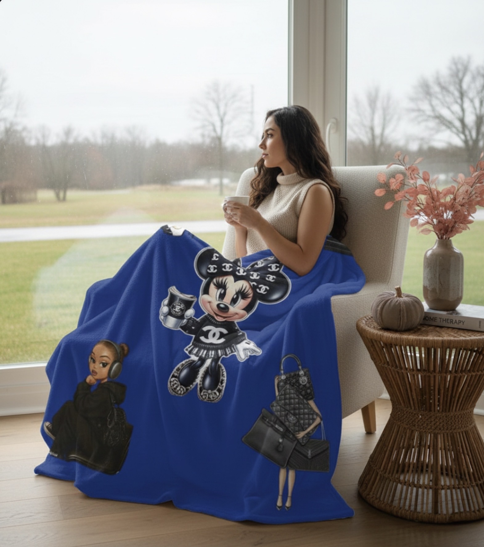 Designer-Inspired Minnie Luxe Plush Blanket product thumbnail image Designer-Inspired Minnie Luxe Plush Blanket product thumbnail image