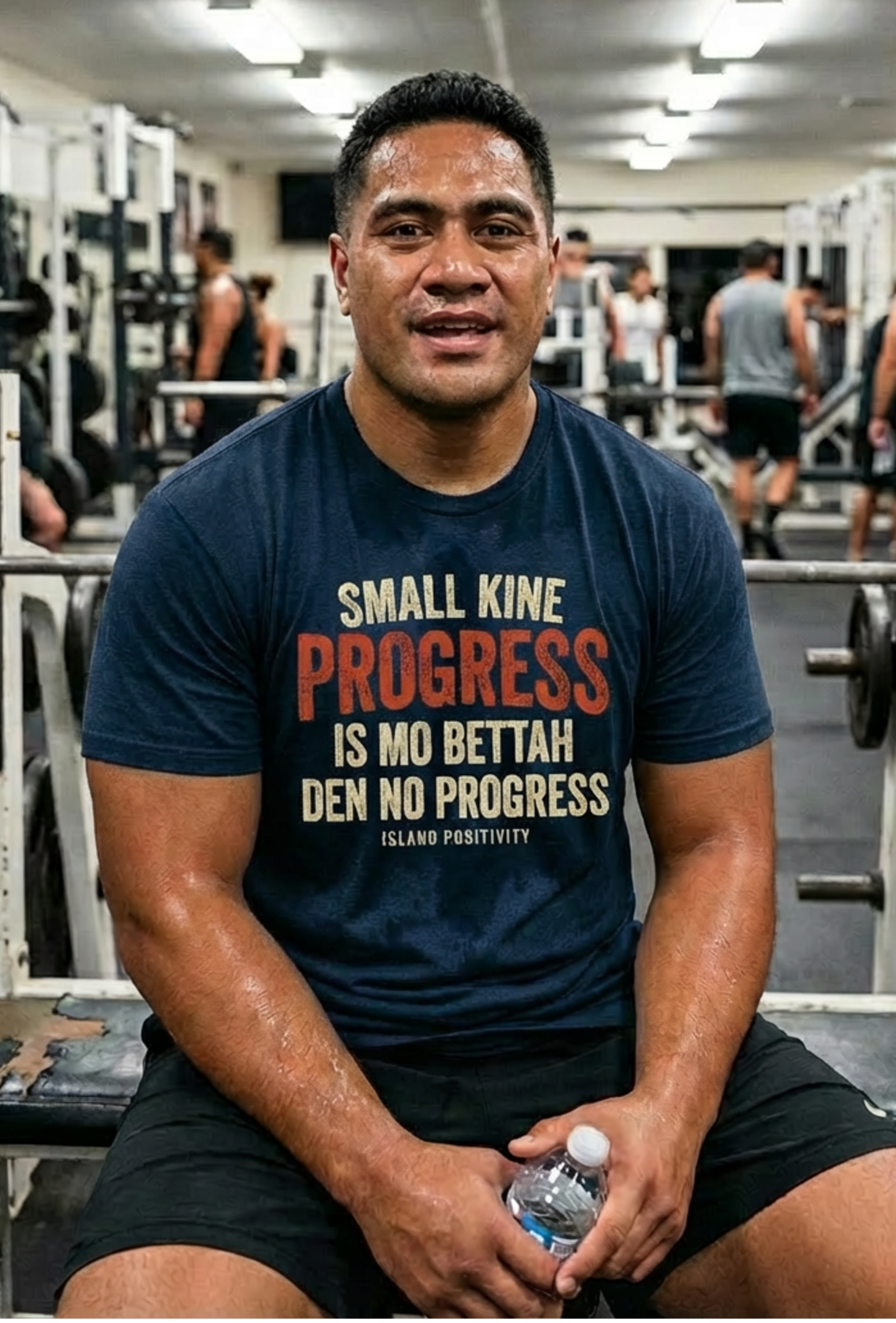 "Small kine progress is mo bettah den no progress" Hawaii Pidgin Motivational Unisex Tee