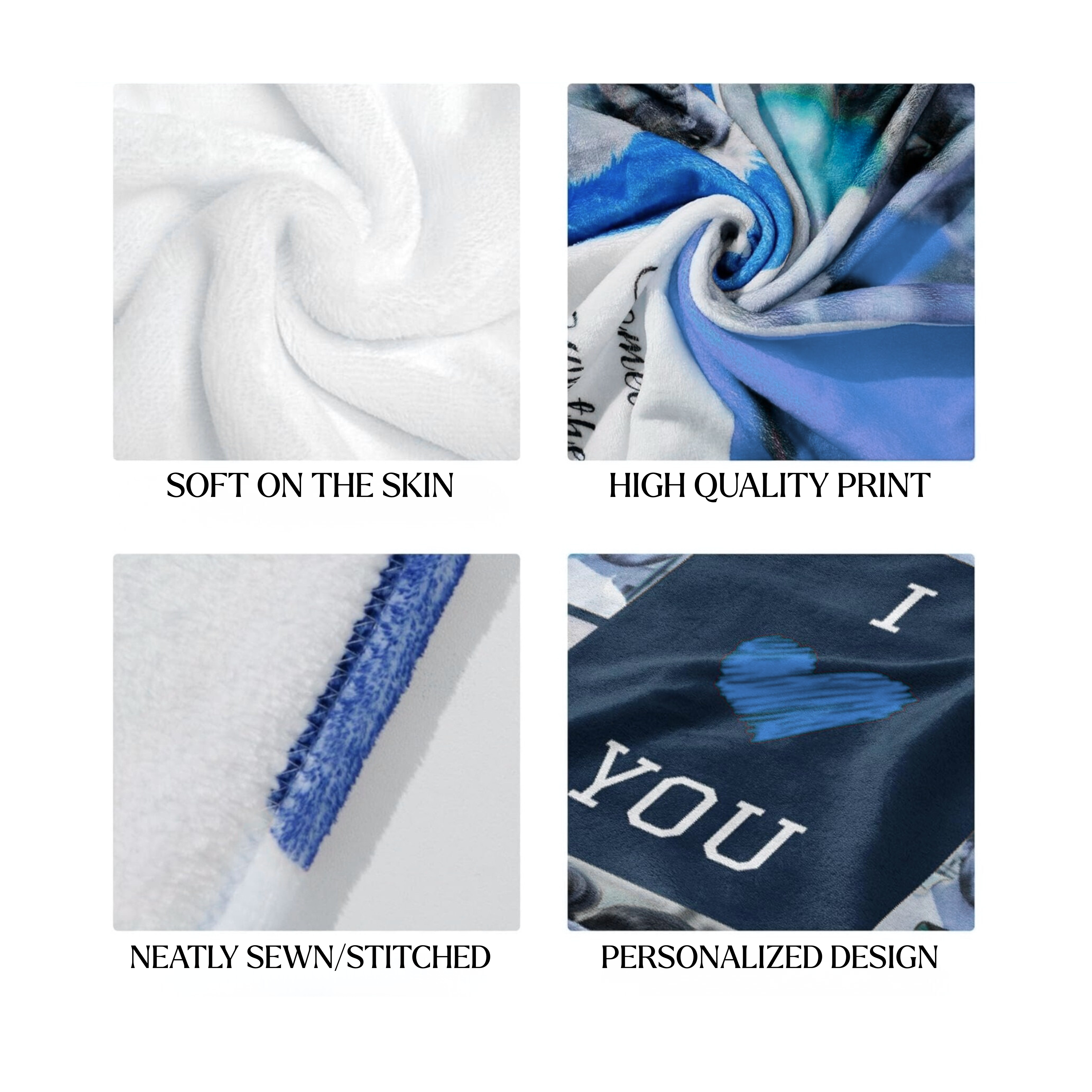 Personalized Weighted Blanket — Custom Text + 2 Photos —  Soft Words Design for Nervous System Regulation product thumbnail image