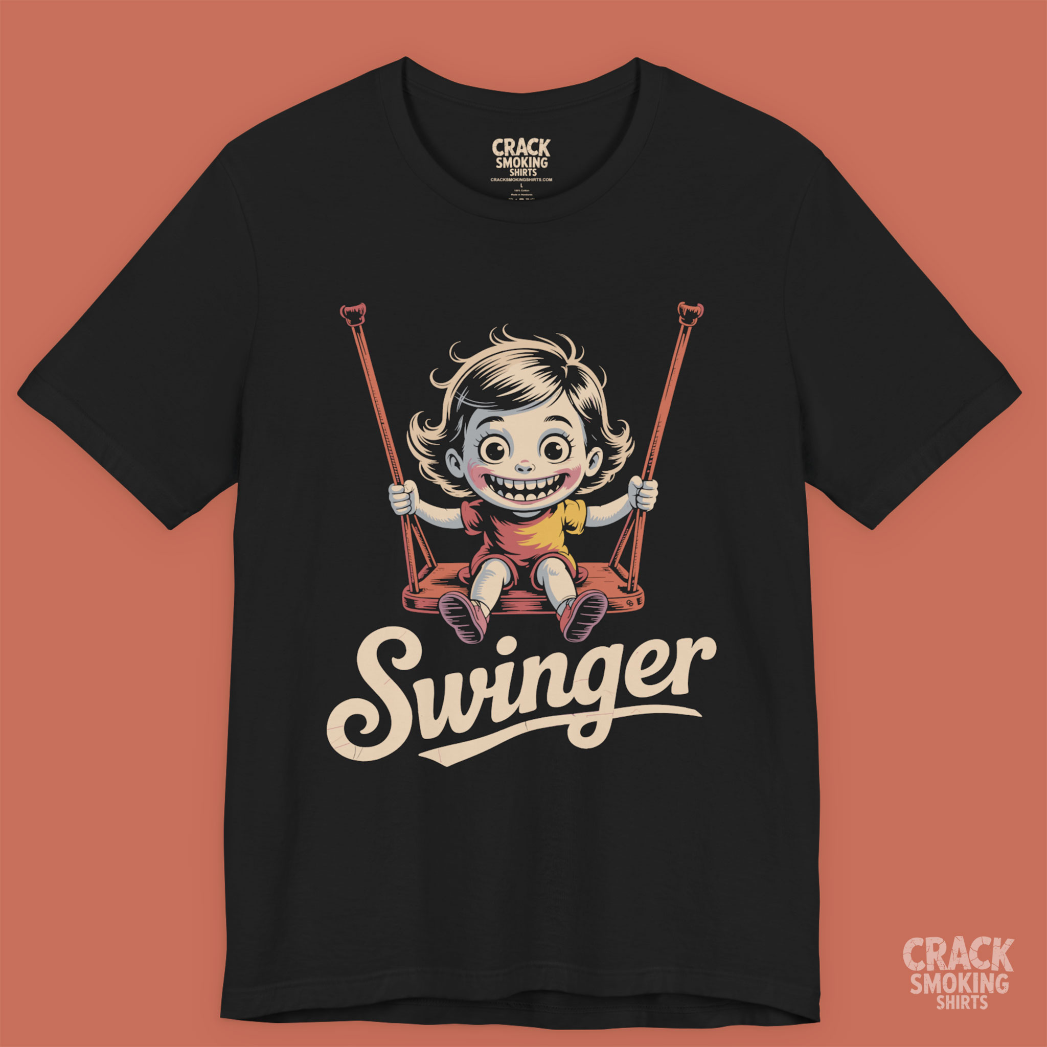 Swinger – Creepy Cute Retro Swing Girl Unisex T-Shirt product thumbnail image