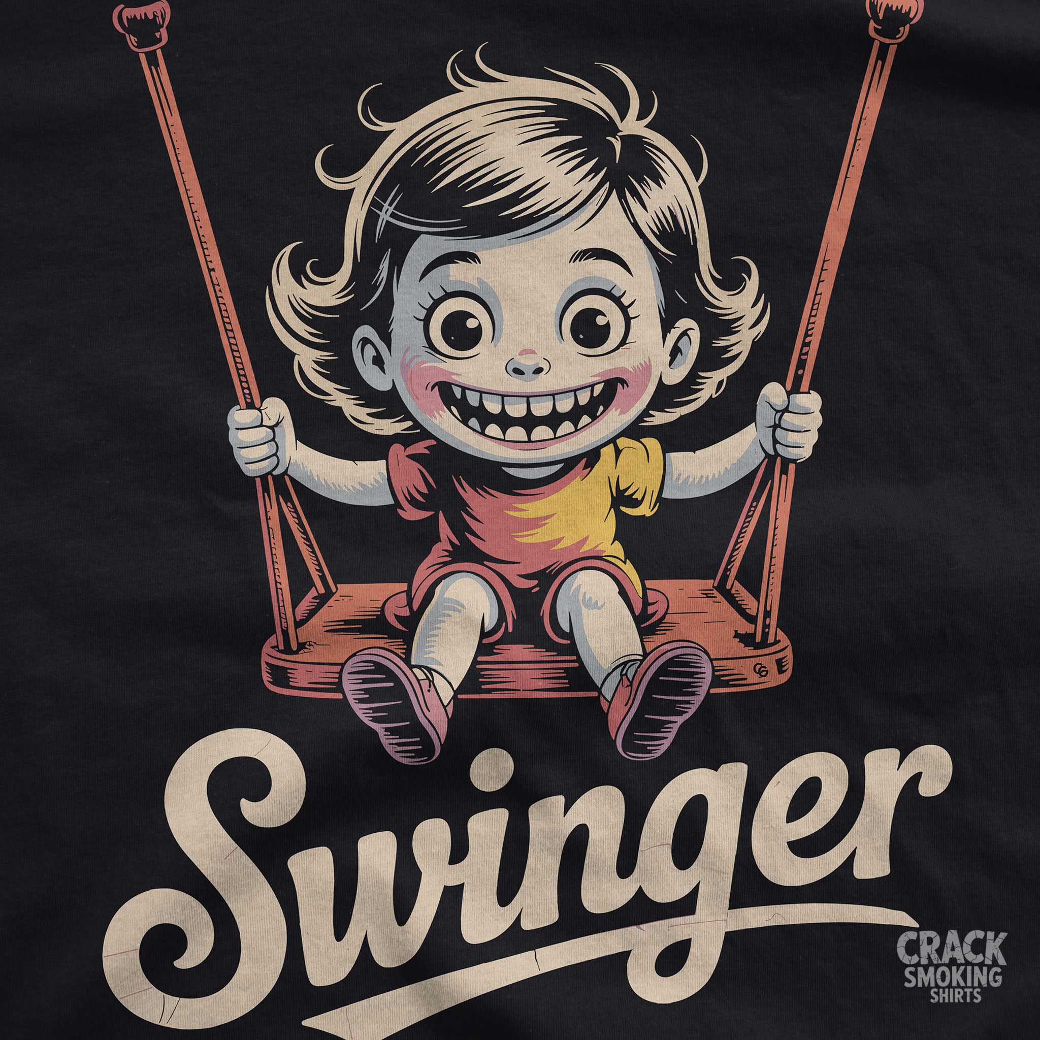 Swinger – Creepy Cute Retro Swing Girl Unisex T-Shirt product thumbnail image