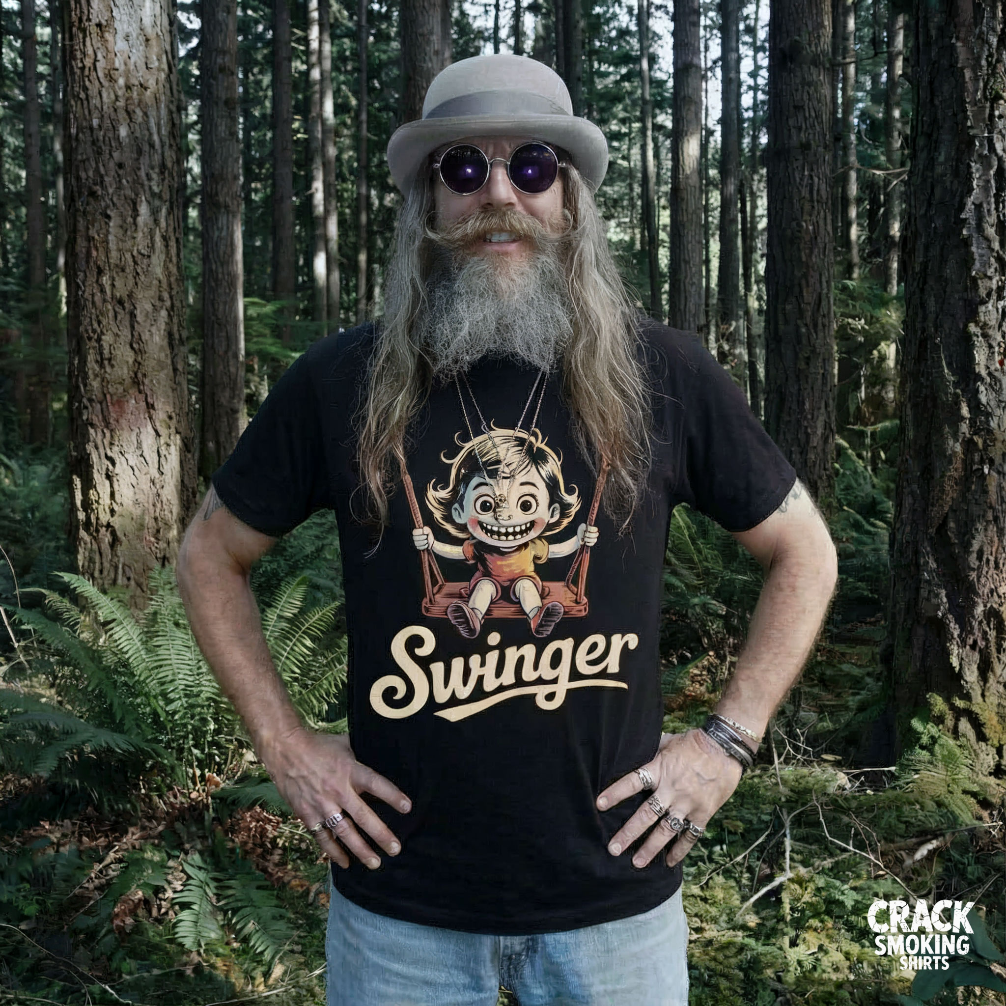 Swinger – Creepy Cute Retro Swing Girl Unisex T-Shirt product thumbnail image Swinger – Creepy Cute Retro Swing Girl Unisex T-Shirt product thumbnail image