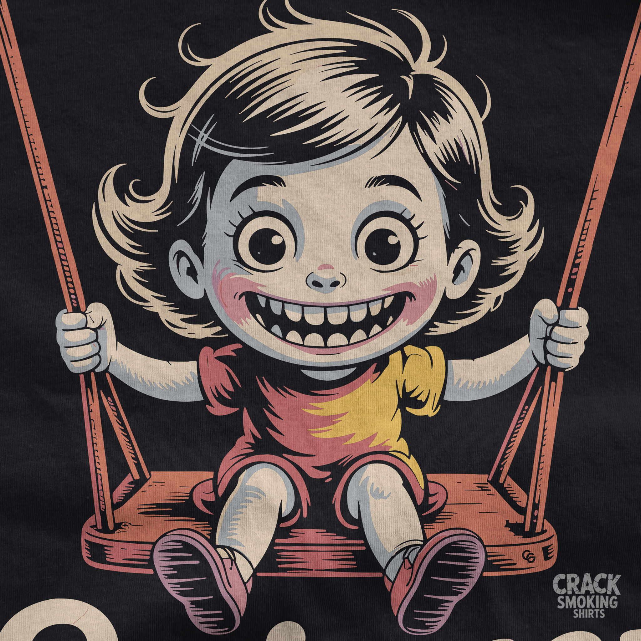 Swinger – Creepy Cute Retro Swing Girl Unisex T-Shirt product thumbnail image Swinger – Creepy Cute Retro Swing Girl Unisex T-Shirt product thumbnail image