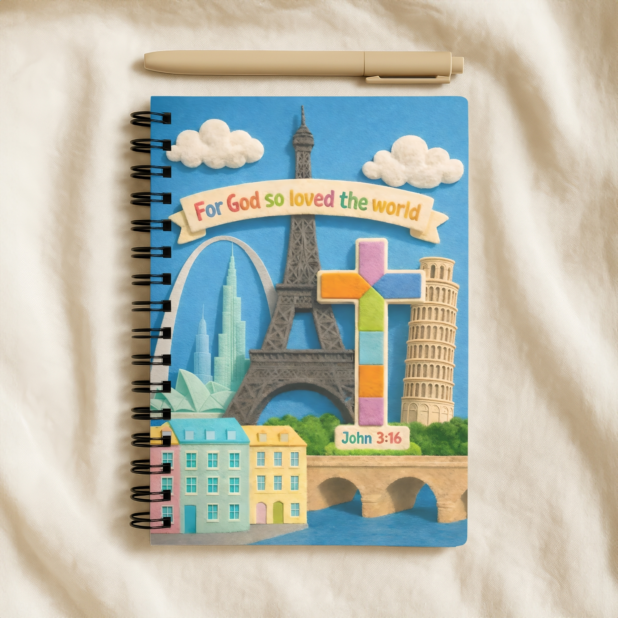 Christian Spiral Notebook "For God So Loved the World" John 3:16 product thumbnail image