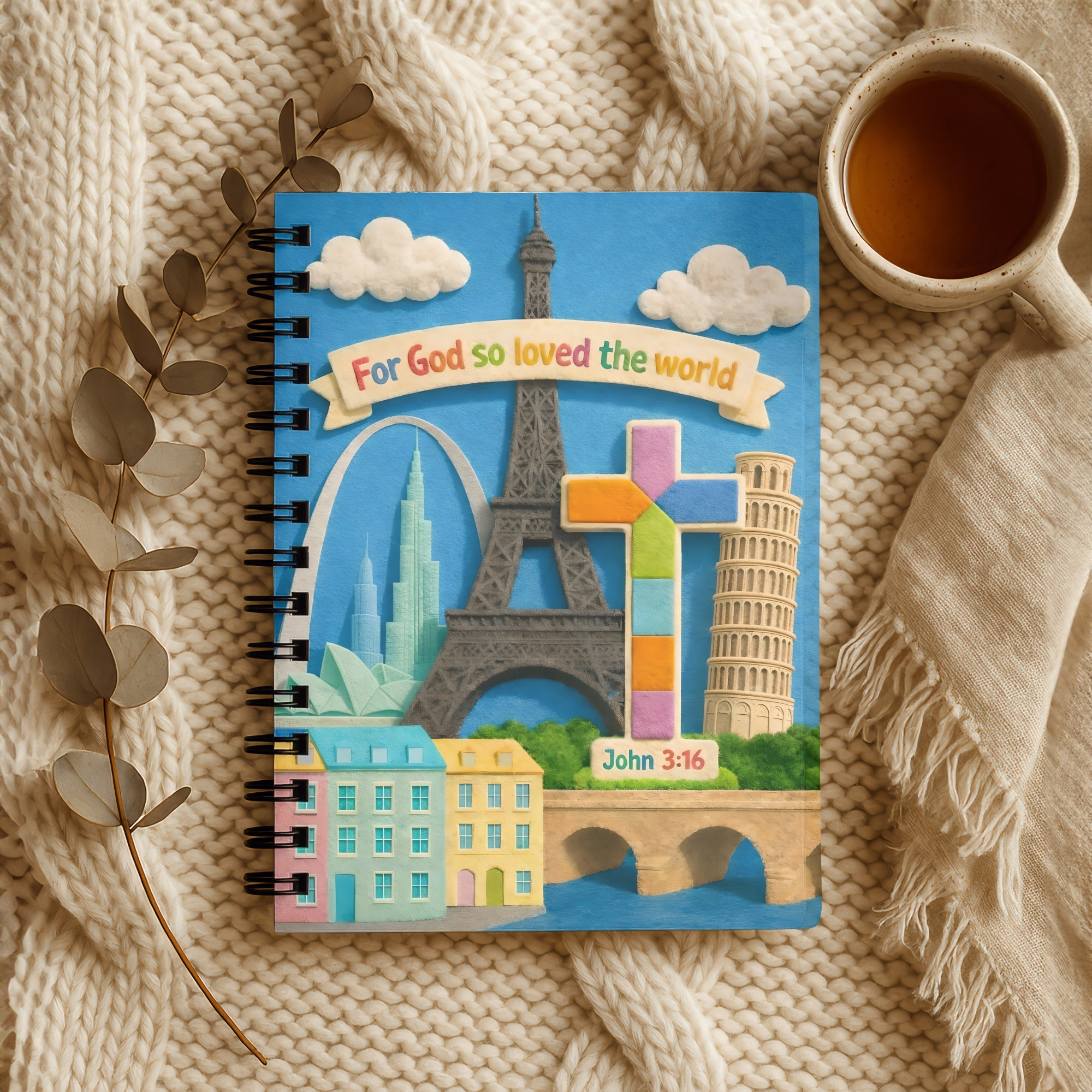 Christian Spiral Notebook "For God So Loved the World" John 3:16 product thumbnail image Christian Spiral Notebook "For God So Loved the World" John 3:16 product thumbnail image