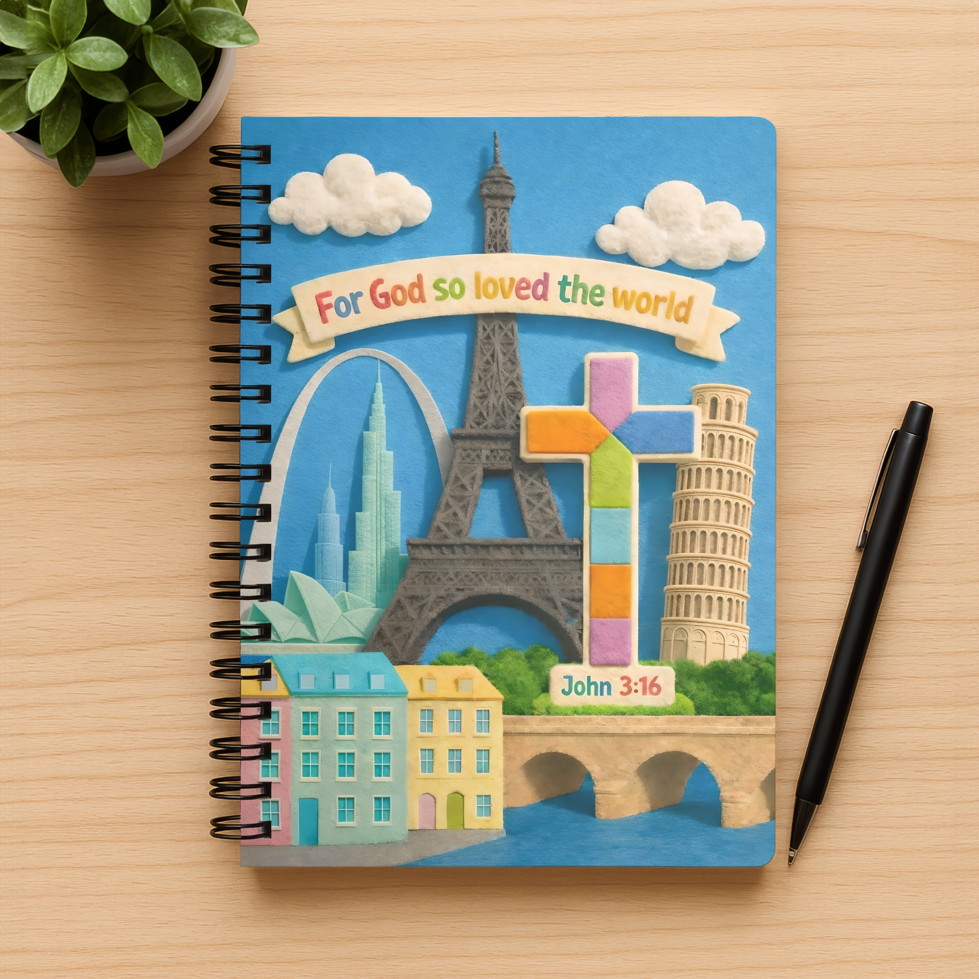 Christian Spiral Notebook "For God So Loved the World" John 3:16 product thumbnail image