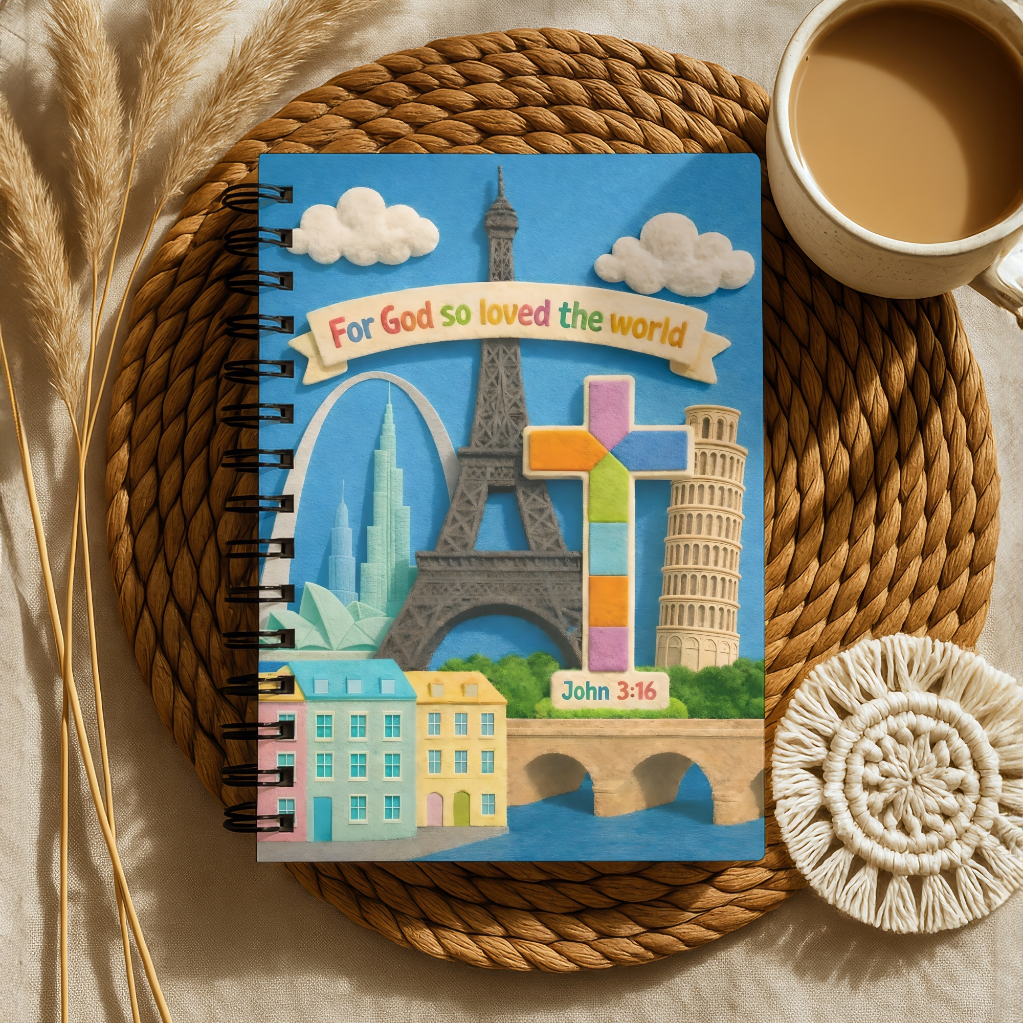 Christian Spiral Notebook "For God So Loved the World" John 3:16 product thumbnail image Christian Spiral Notebook "For God So Loved the World" John 3:16 product thumbnail image