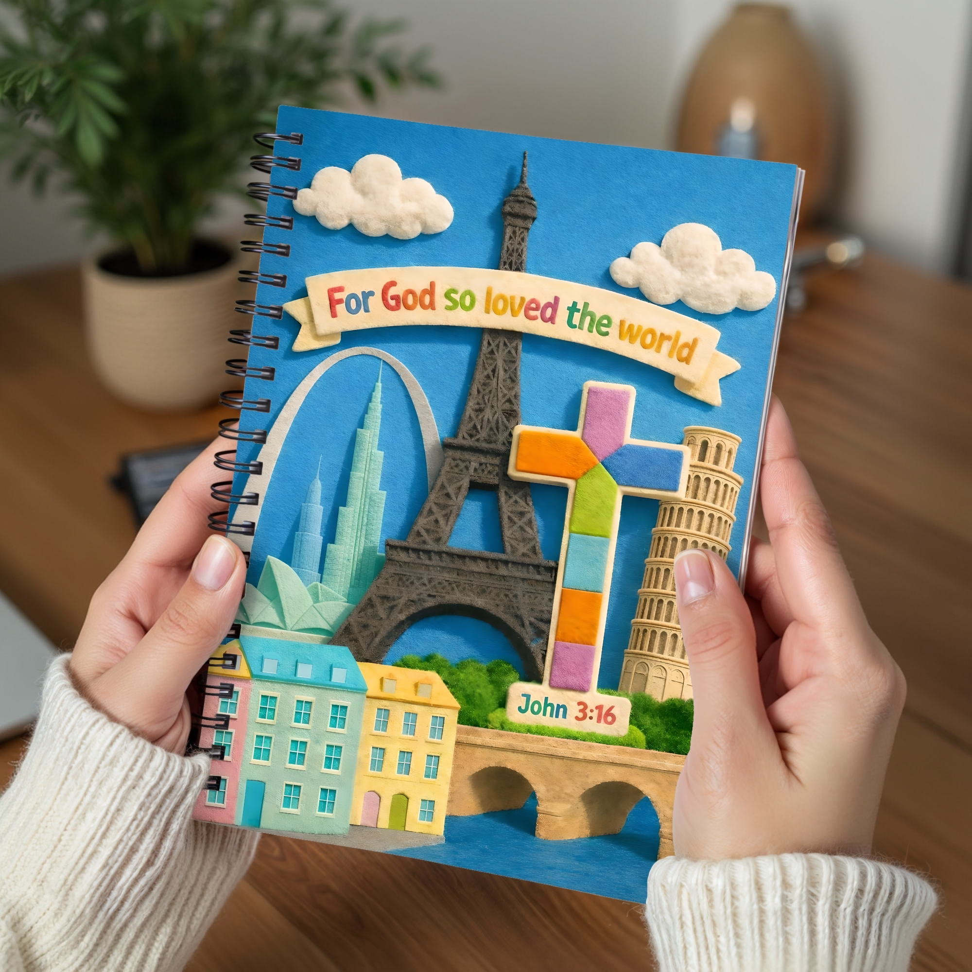 Christian Spiral Notebook "For God So Loved the World" John 3:16 Christian Spiral Notebook "For God So Loved the World" John 3:16