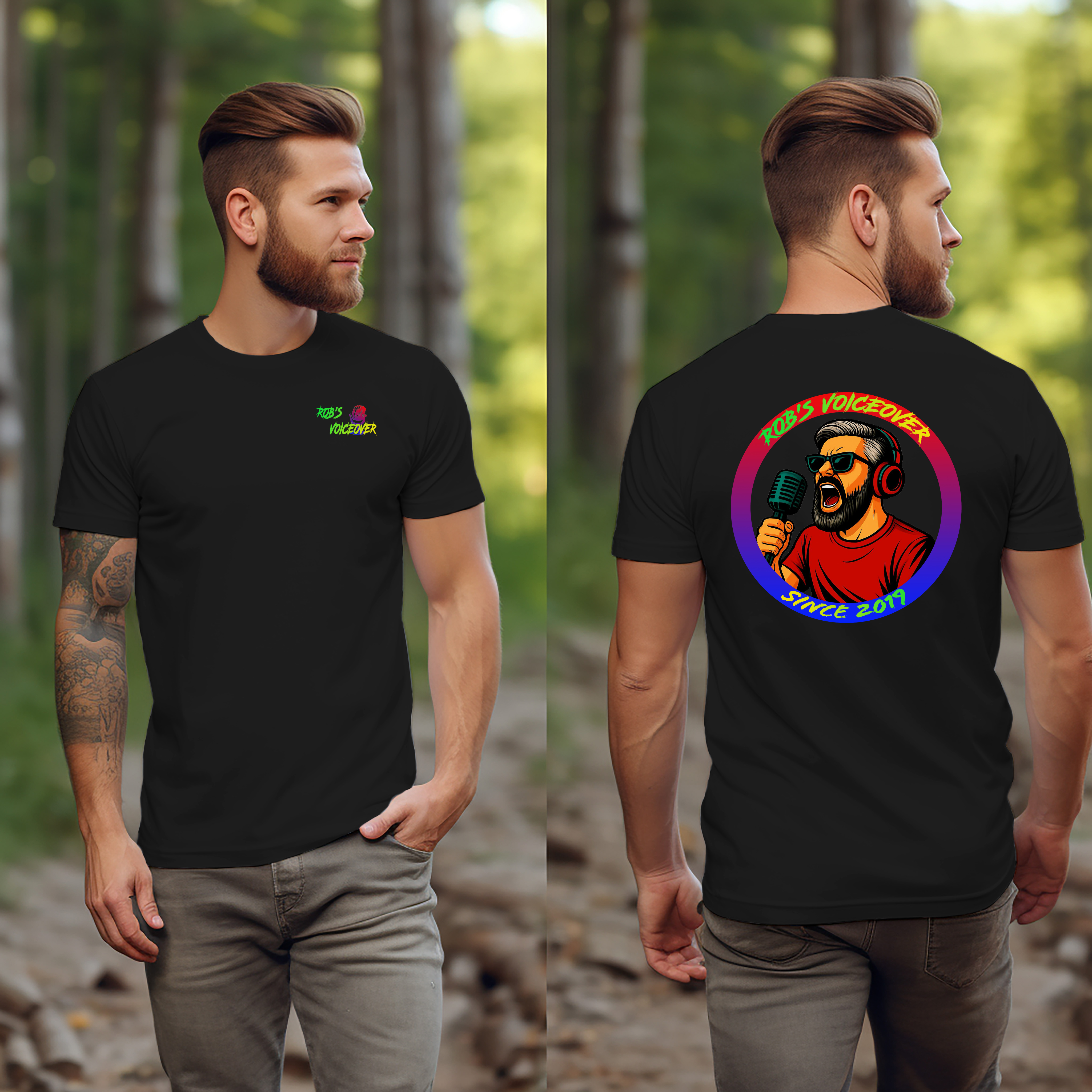 'Rob’s Voiceover Since 2019' Retro Microphone Tee