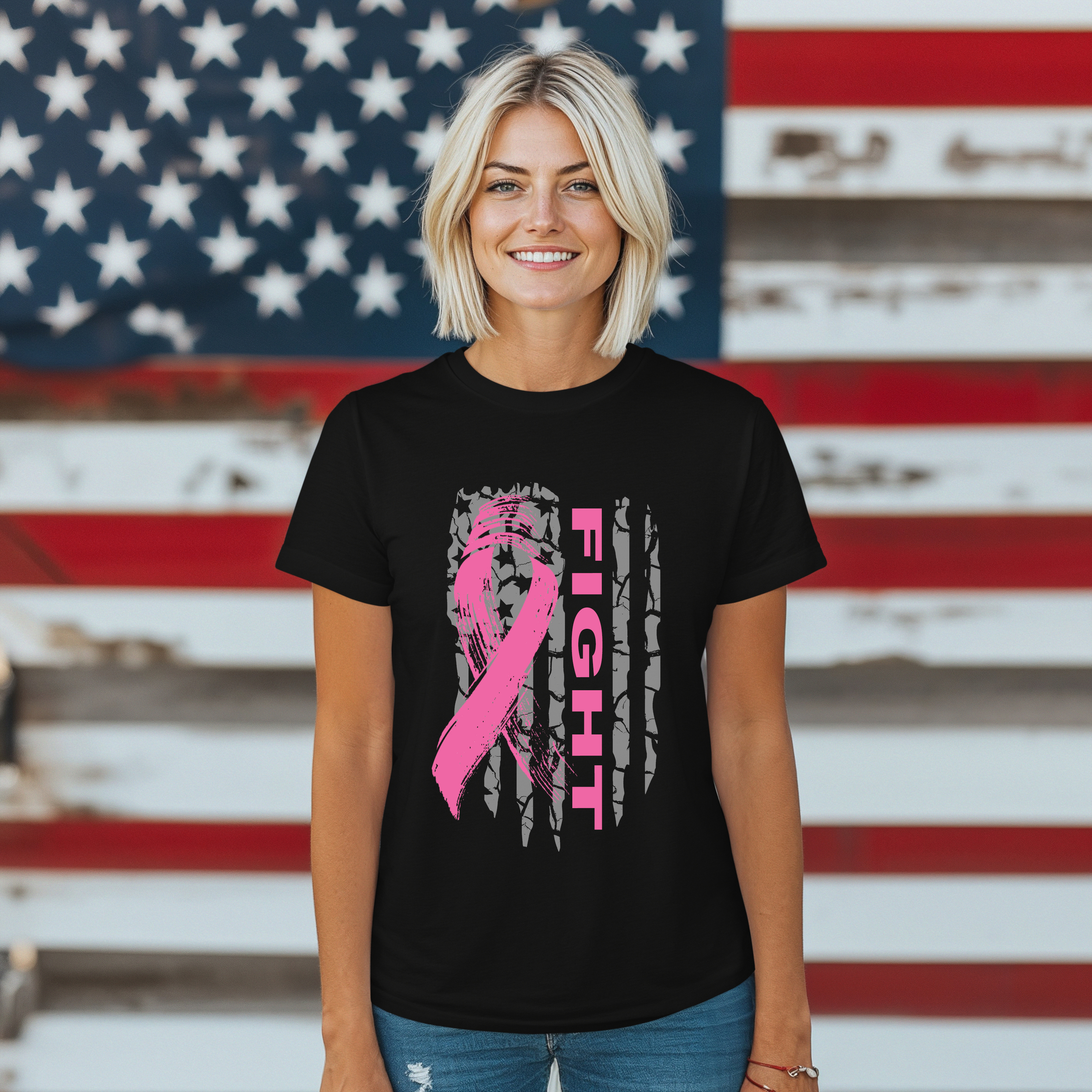 Pink Ribbon Fight T-Shirt, Supportive Cancer Awareness Apparel, Unisex Softstyle Tee, Inspirational Gift, Breast Cancer Awareness