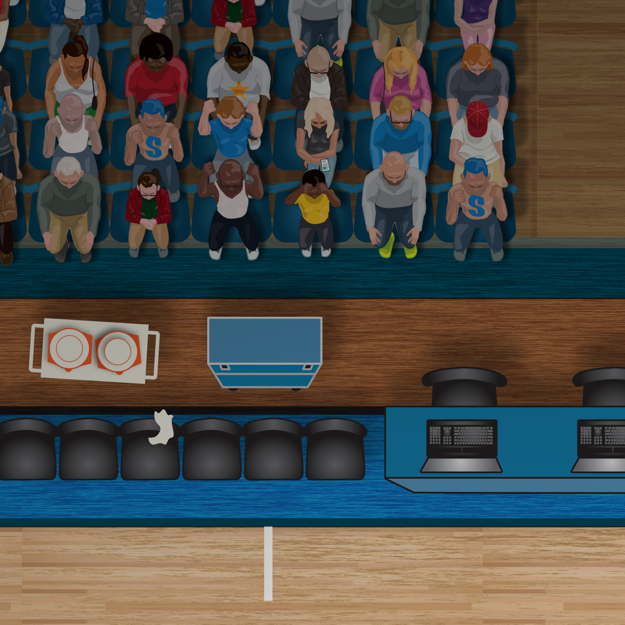 Basketball Court 30" x 40" Plush Cloth Playmat & Courtside Blanket product thumbnail image Basketball Court 30" x 40" Plush Cloth Playmat & Courtside Blanket product thumbnail image